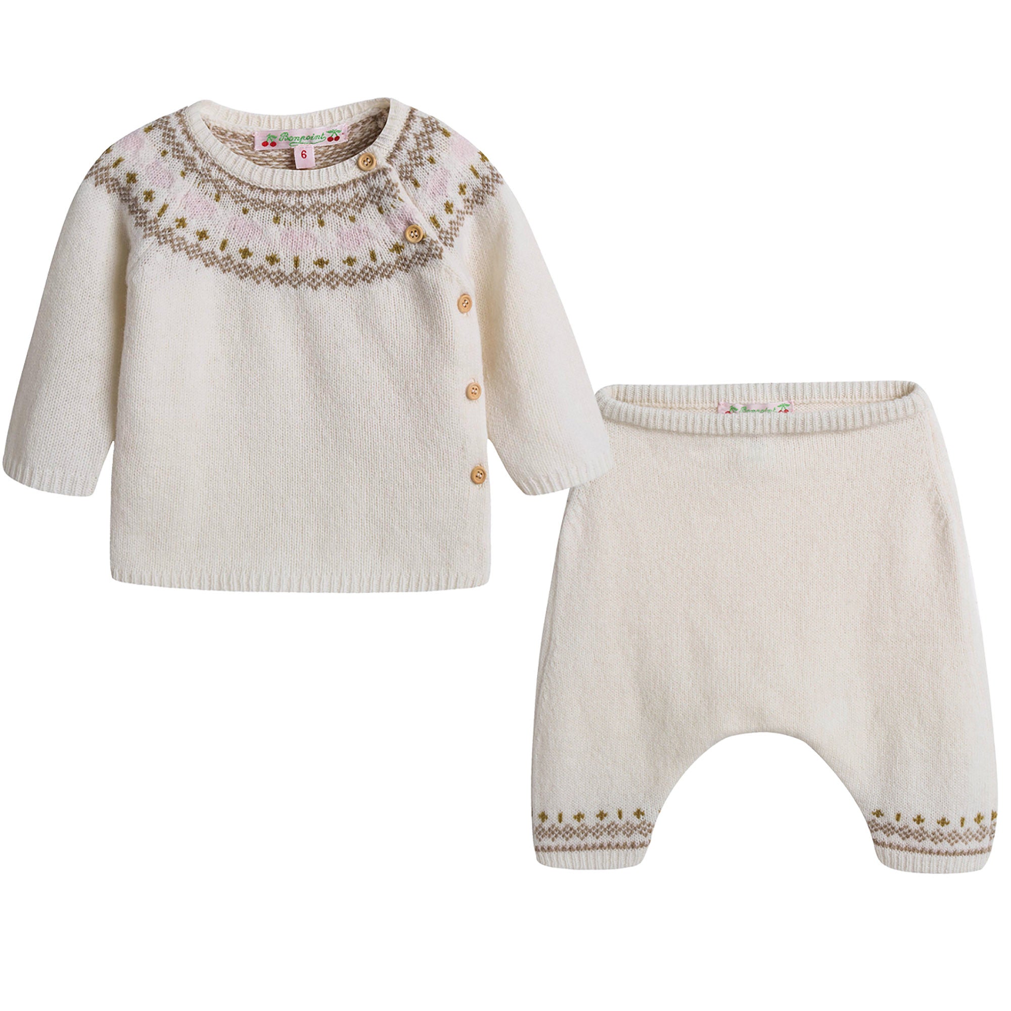 Baby Girls Ivory Wool Sets - CÉMAROSE | Children's Fashion Store - 1