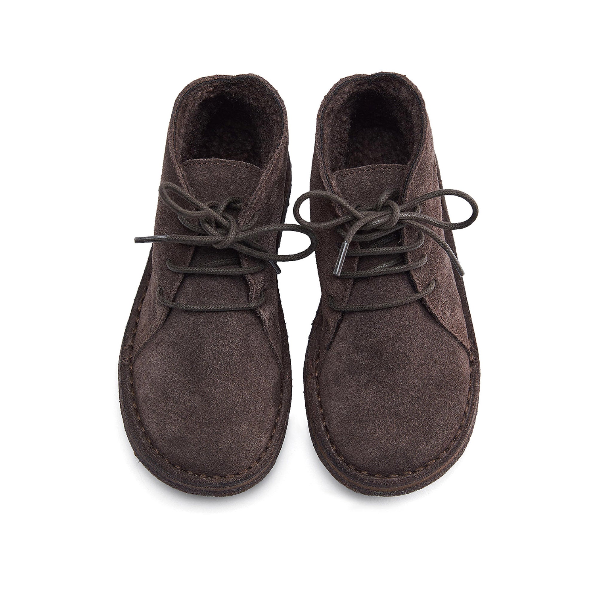 Boys & Girls Dark Brown Leather Shoes