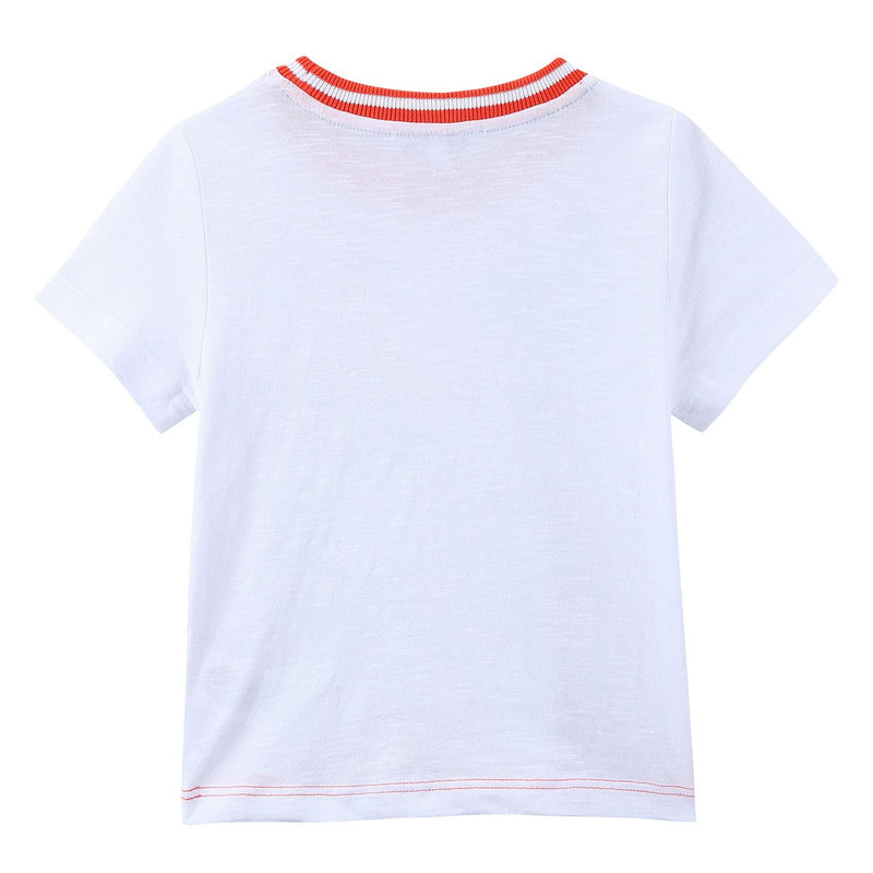 Boys White Fancy Illustration Printed Cotton Jersey T-Shirt - CÉMAROSE | Children's Fashion Store - 2