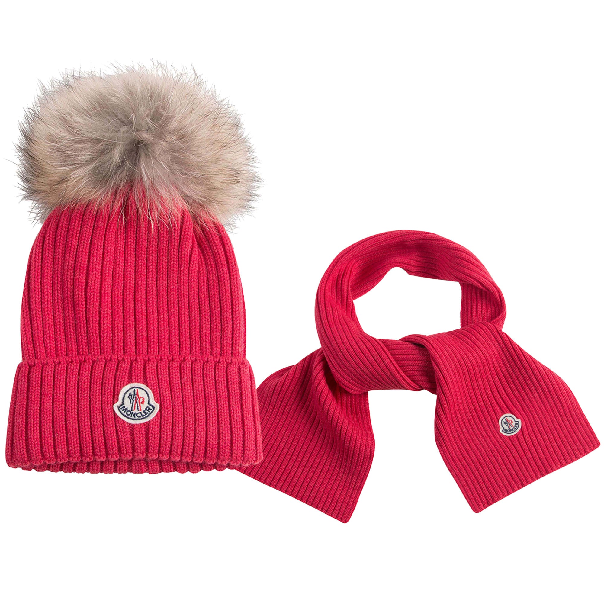 Boys & Girls Pink Plush Trims Knitted Hat & Scarf Sets - CÉMAROSE | Children's Fashion Store - 1