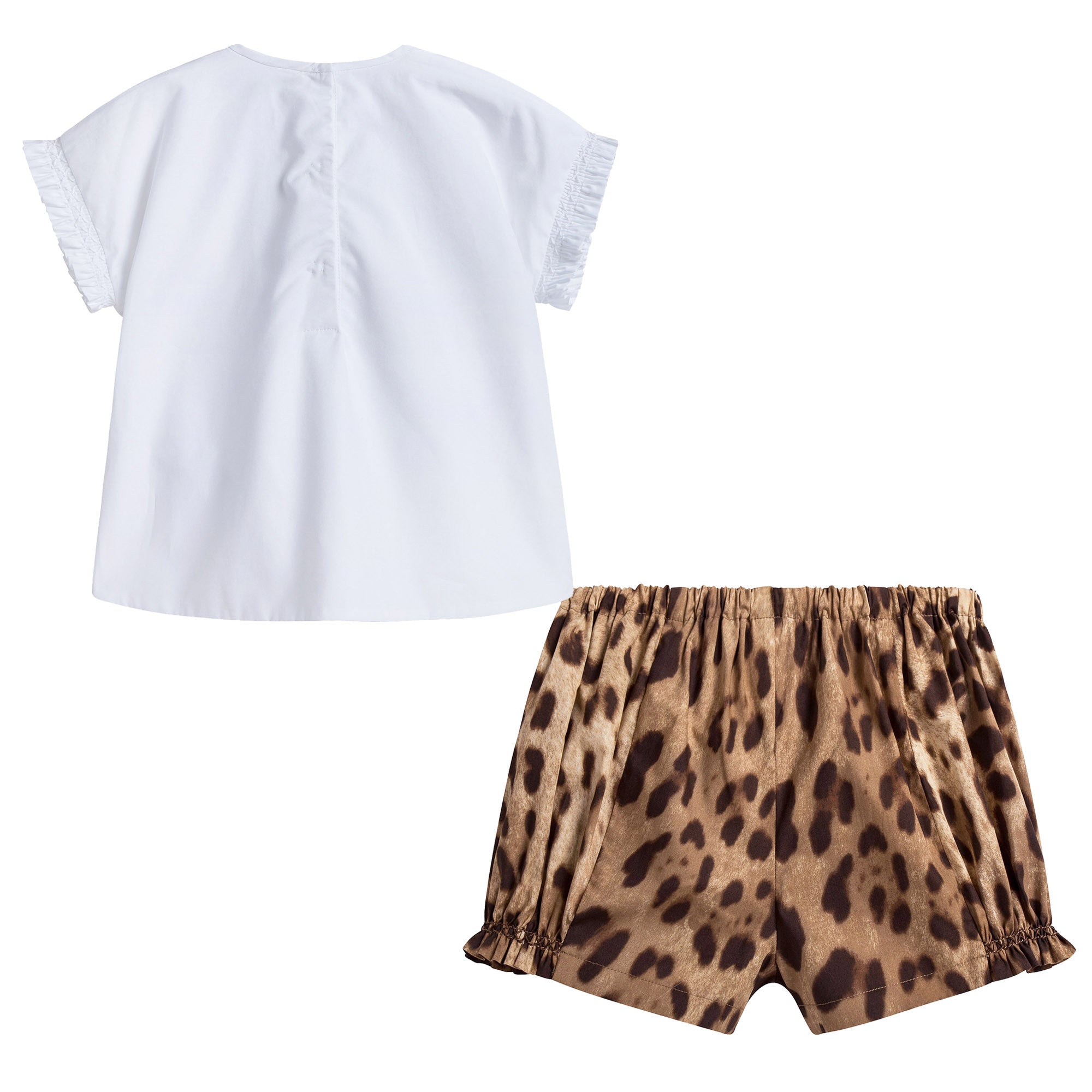 Girls Leopard Print Zambia Top & Shorts Set