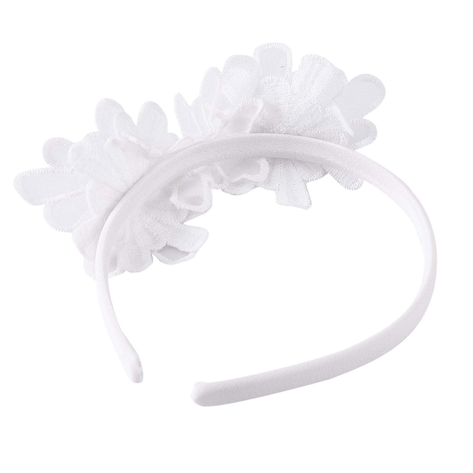 Girls White Lace Patch Flower Headband - CÉMAROSE | Children's Fashion Store - 2