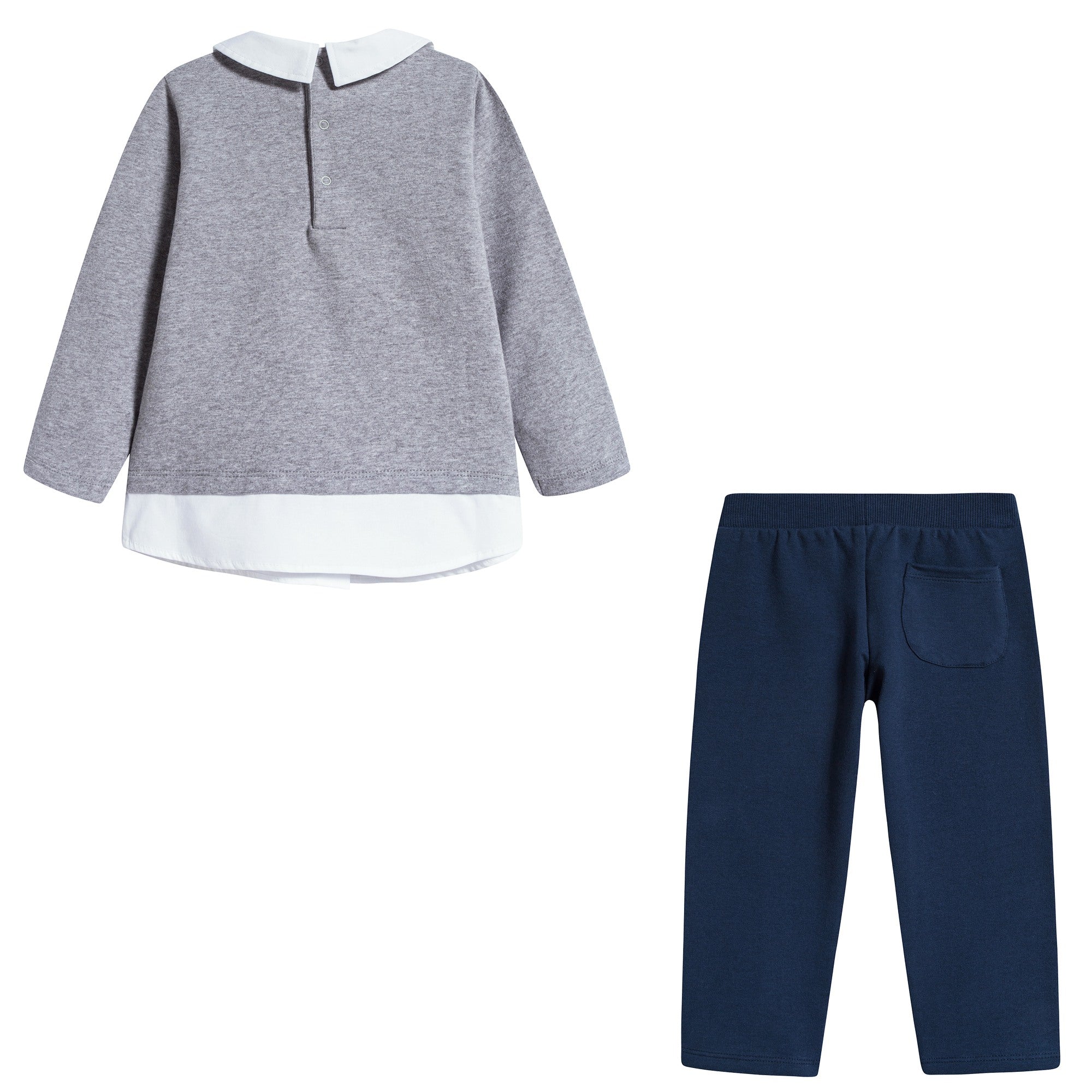 Baby Boys Grey & Blue Cotton Set