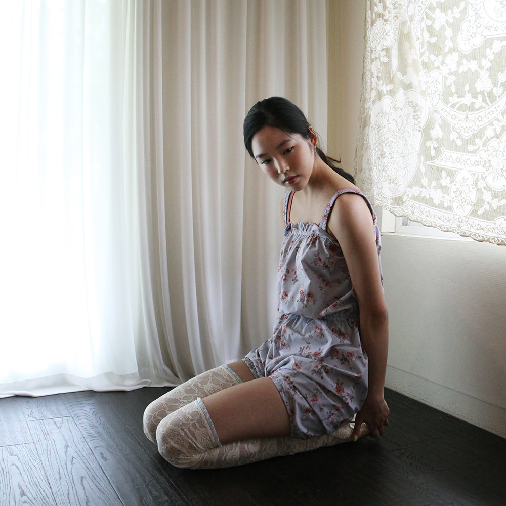 Girls Blue Floral Ballet Trousers