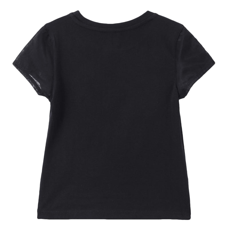 Girls Black Cotton T-Shirt With 'We Will Karl You' Print - CÉMAROSE | Children's Fashion Store - 2