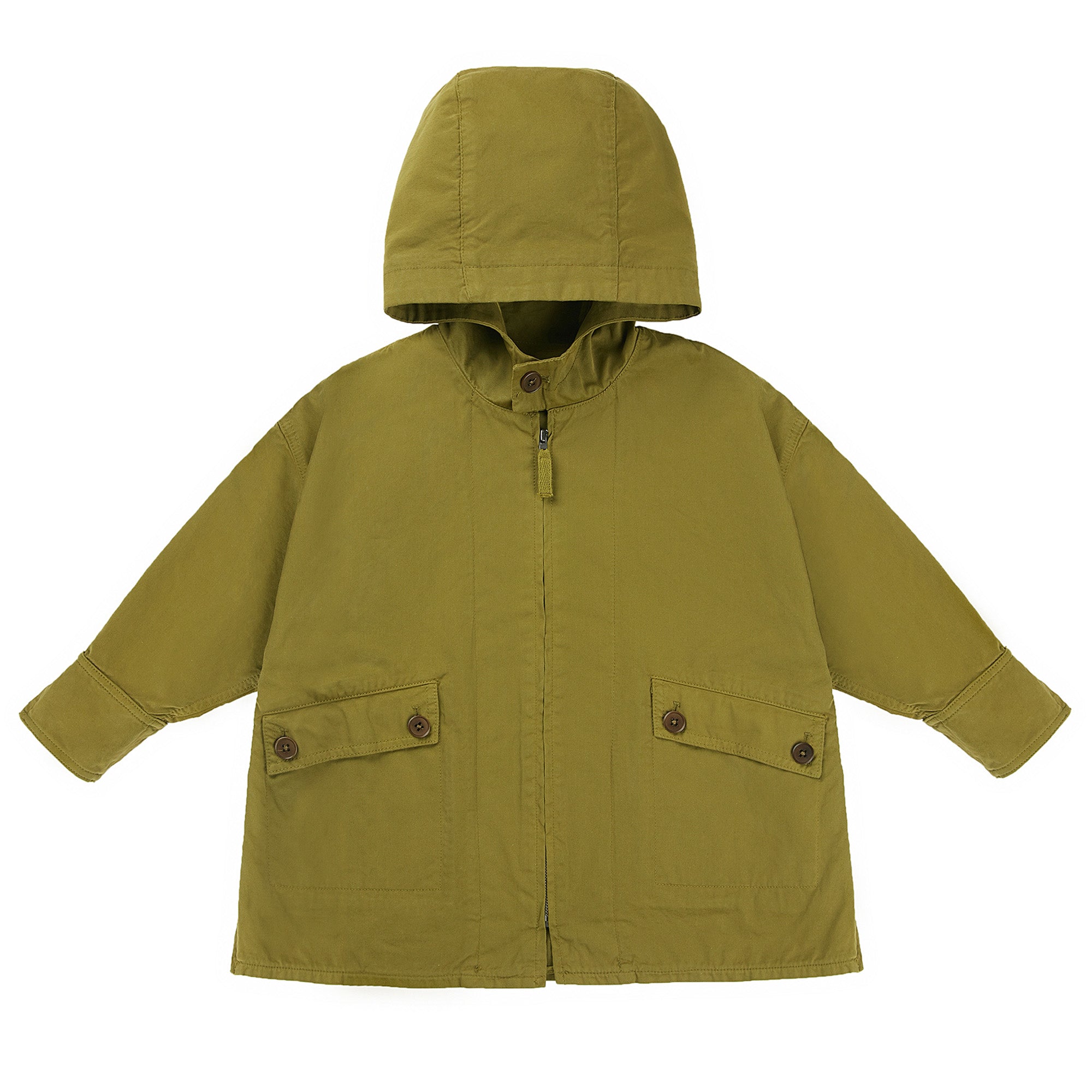 Boys & Girls Green Hooded Coat