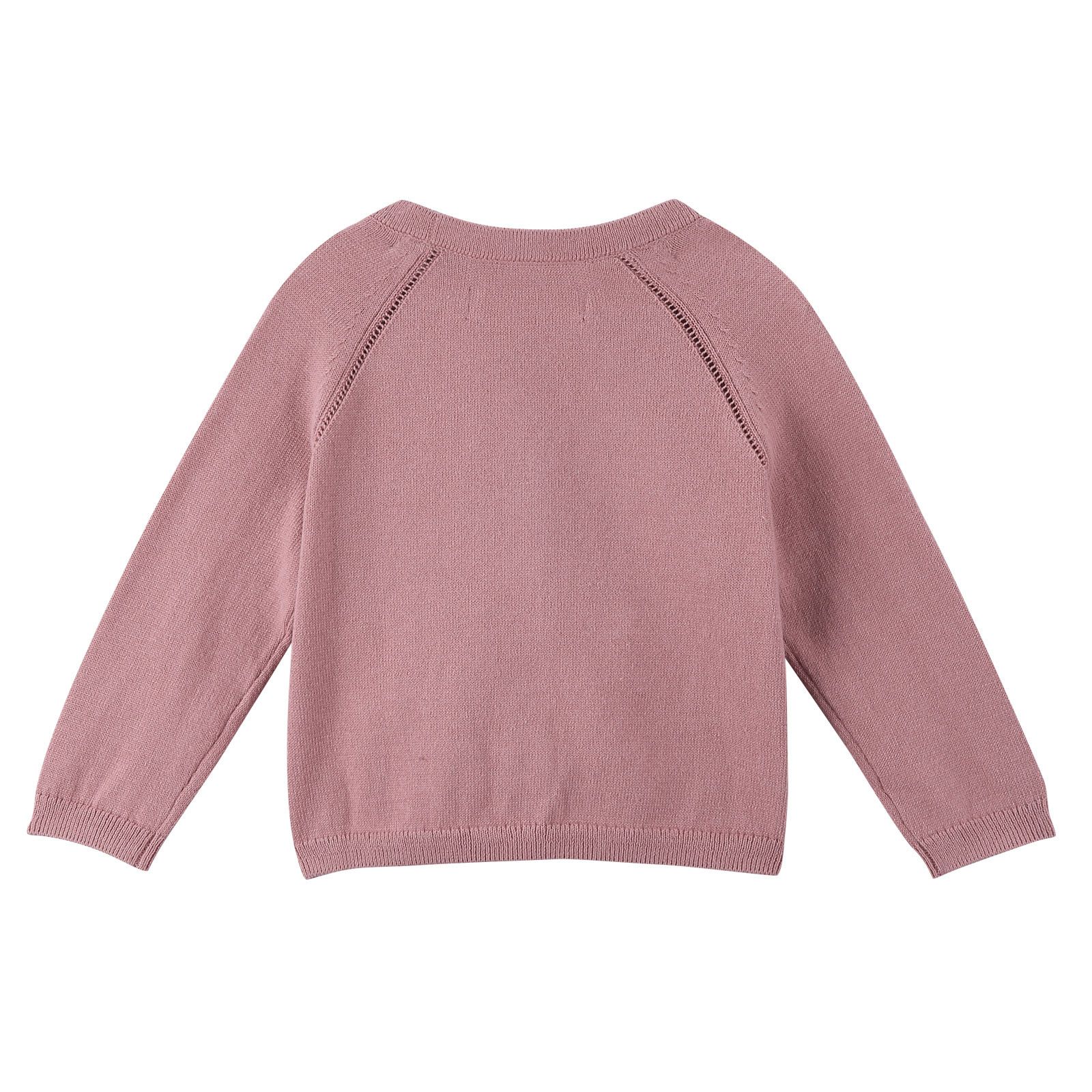 Baby Girls Light Pink Knitted Cotton Cardigan - CÉMAROSE | Children's Fashion Store - 2