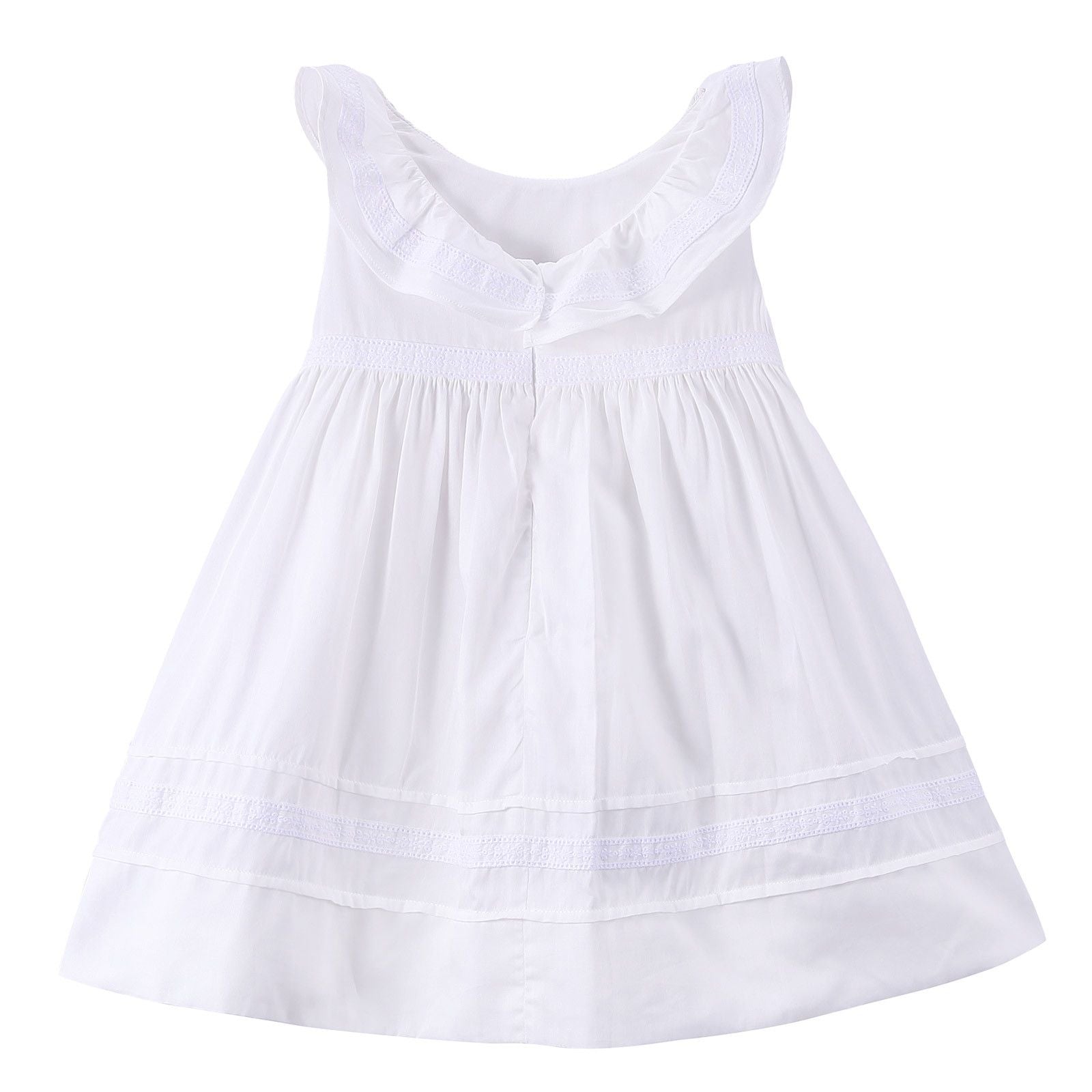 Girls Milk White Ruffled Collar Dress - CÉMAROSE | Children's Fashion Store - 2