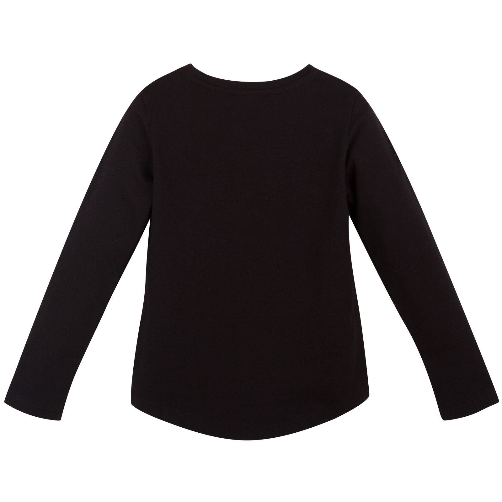 Girls Black Long Sleeve T-Shirts With Check Pocket - CÉMAROSE | Children's Fashion Store - 2