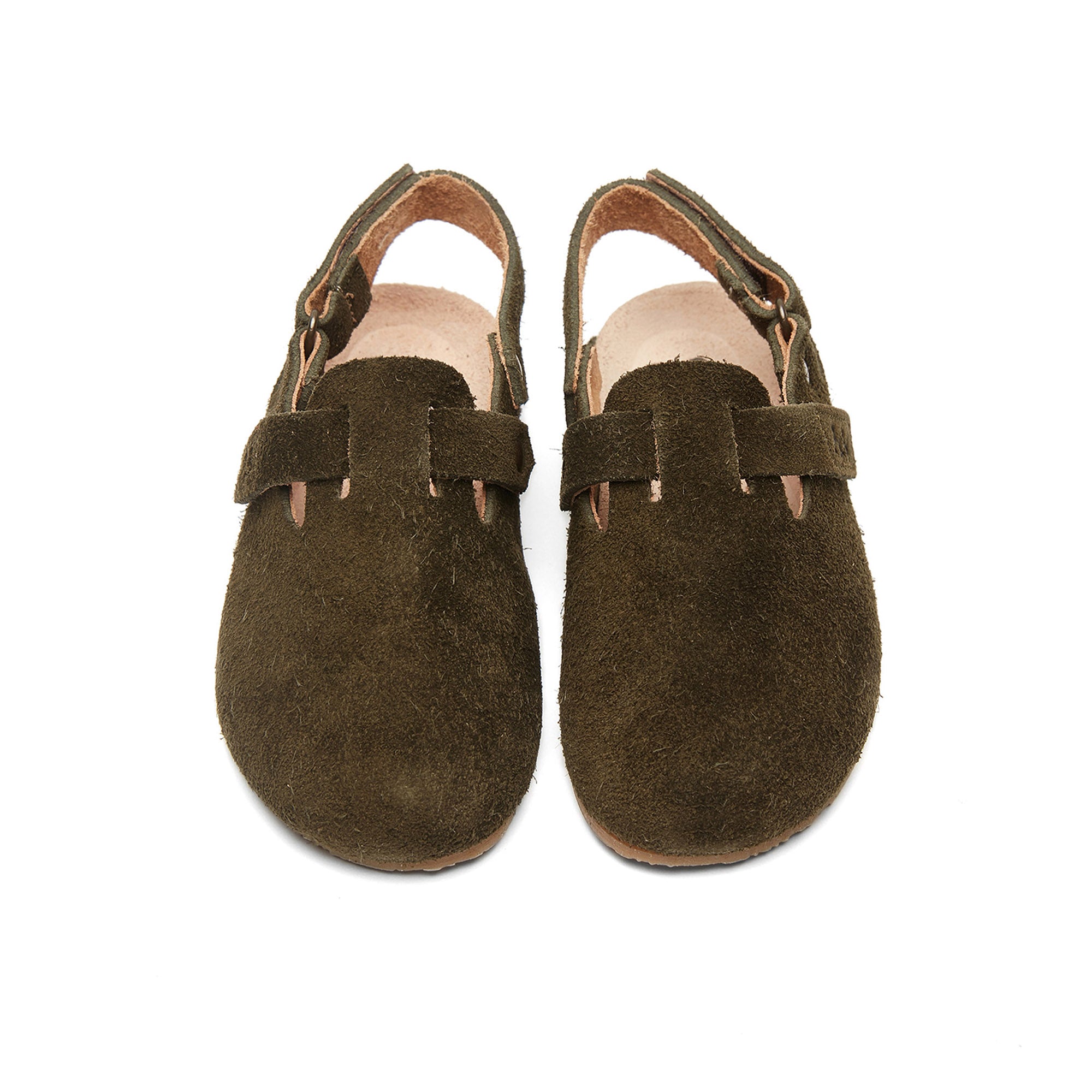 Boys & Girls Dark Brown Slippers With Ankle Strap