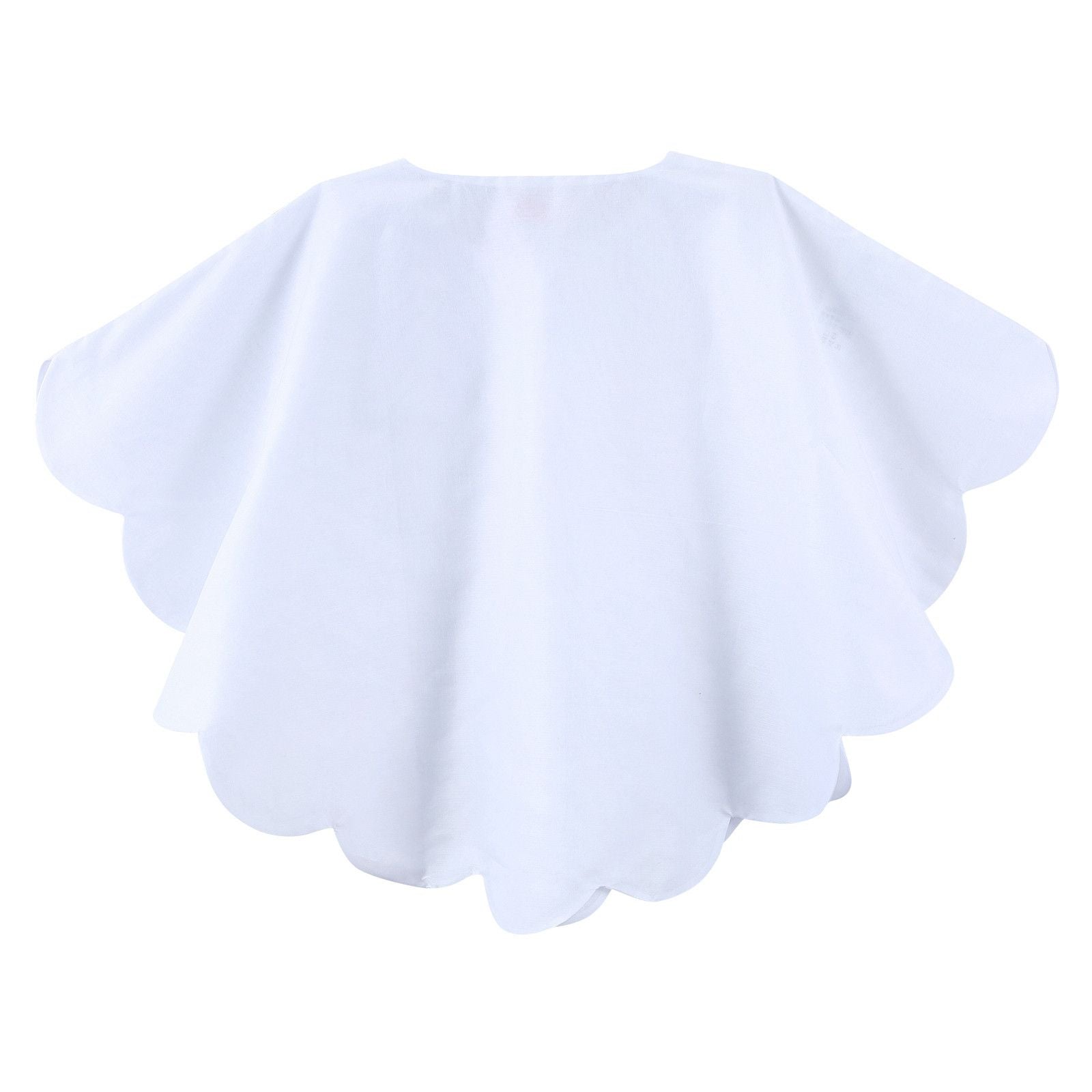 Girls White Cotton Frill Cape - CÉMAROSE | Children's Fashion Store - 2