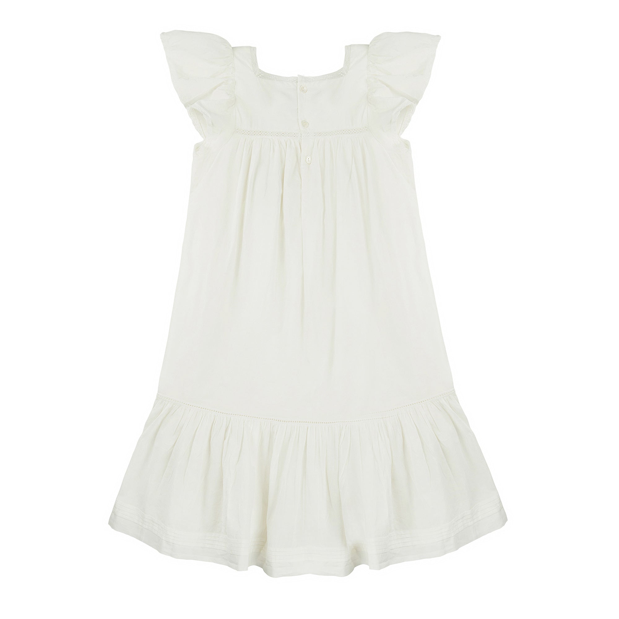 Girls White Cotton Dress