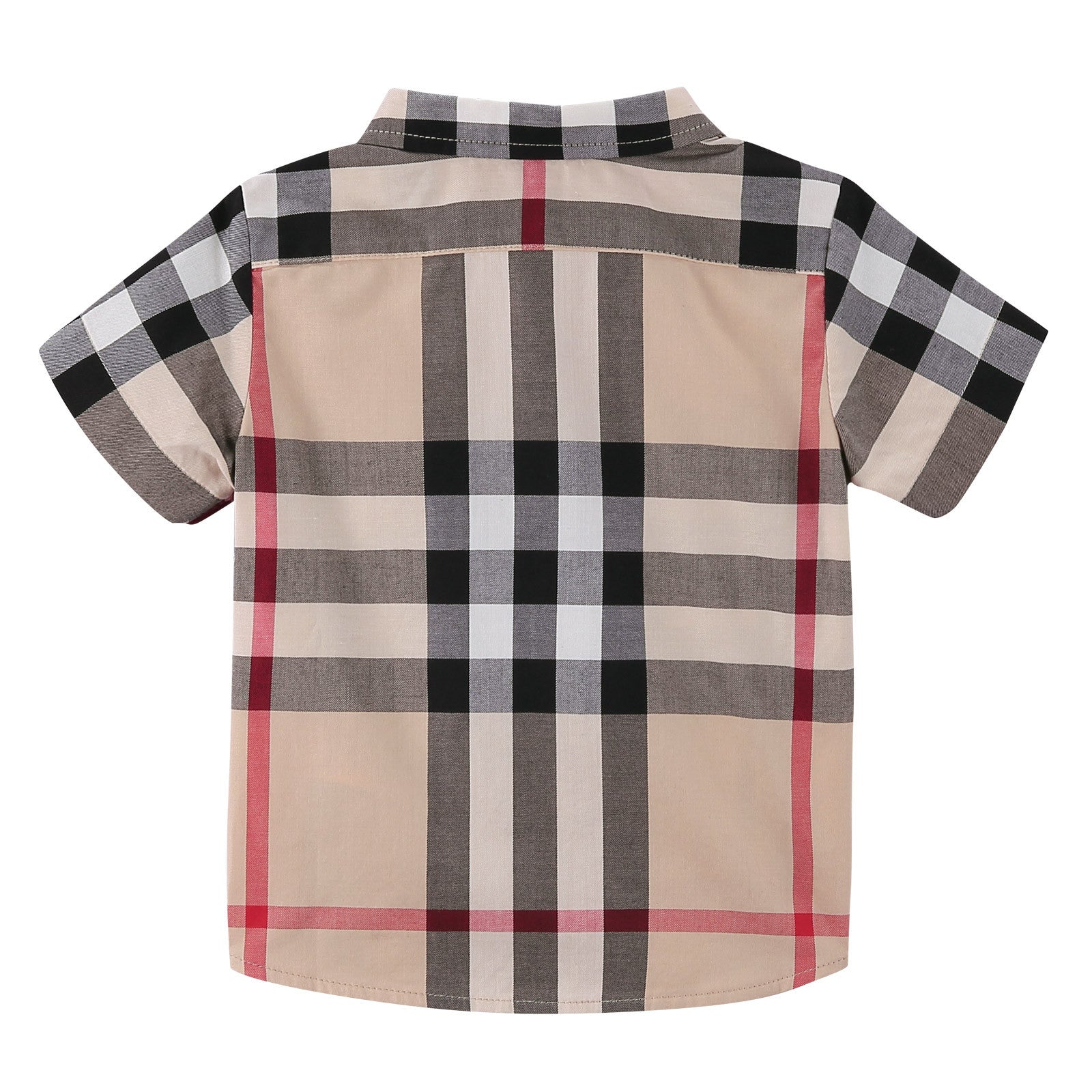 Baby Boys Multicolor Classic Check Short Sleev Cotton Shirt - CÉMAROSE | Children's Fashion Store - 2