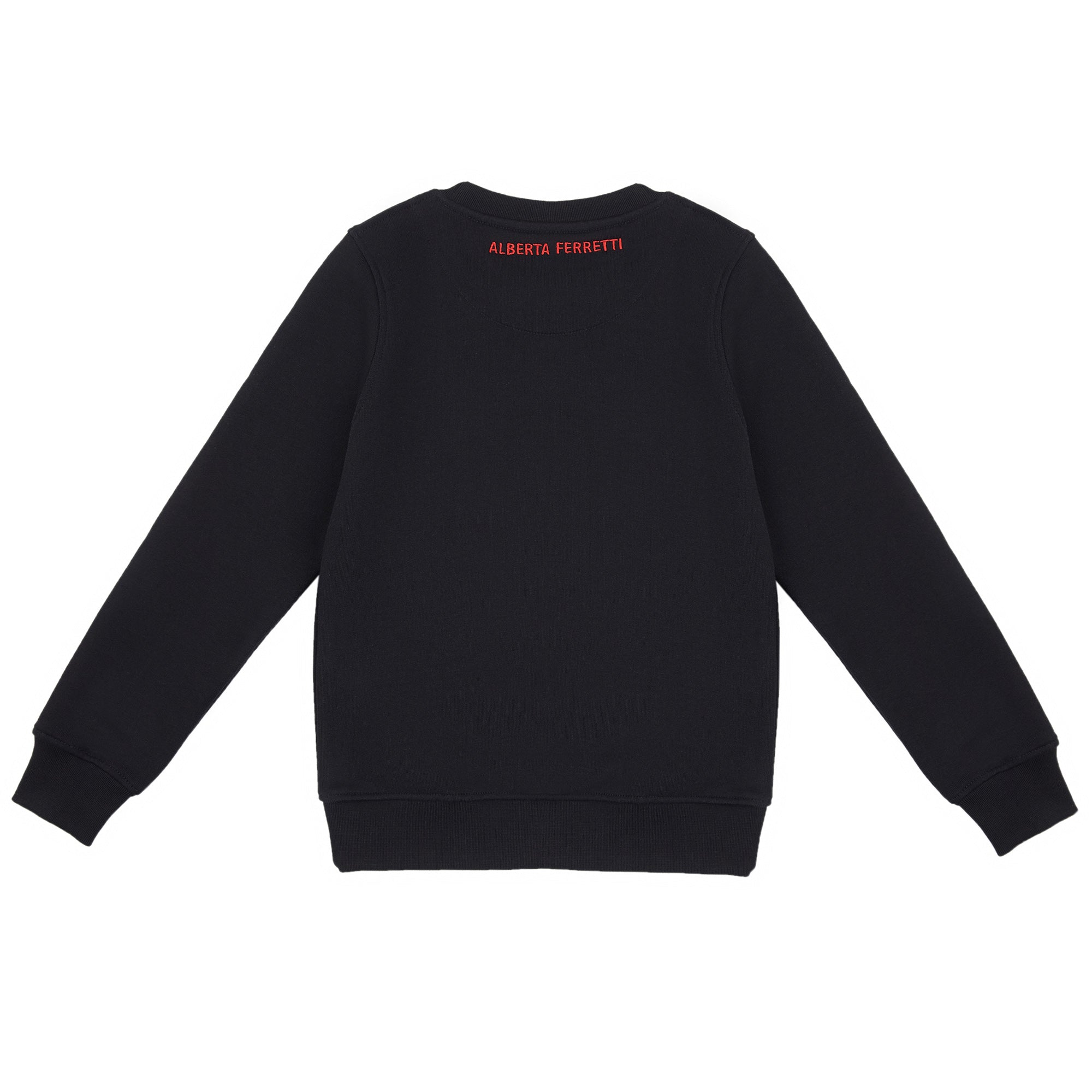 Girls Black Sequinned Cloud Cotton Sweatshirt