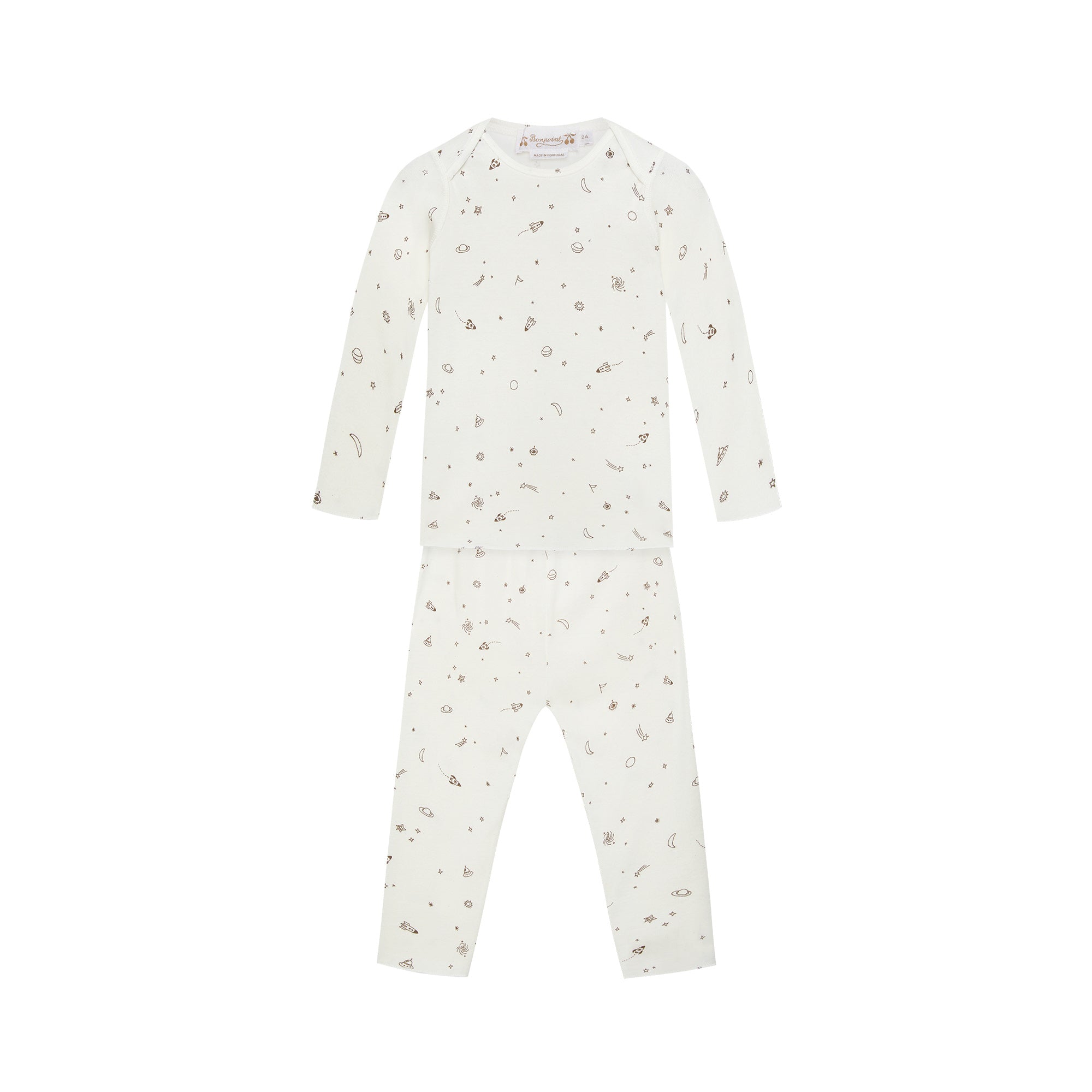 Baby Boys White Printed Cotton Set