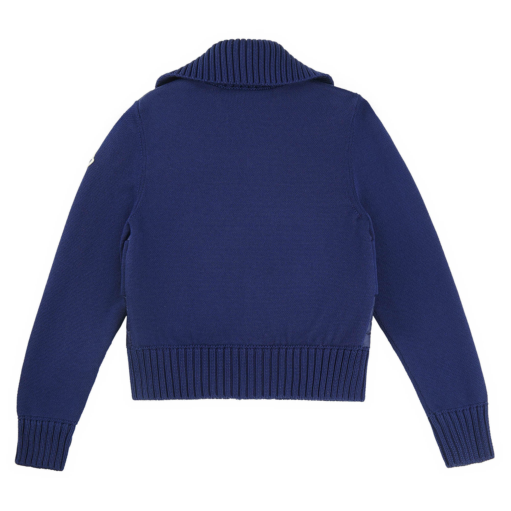 Girls Blue Knit Zip-Up Cardigan