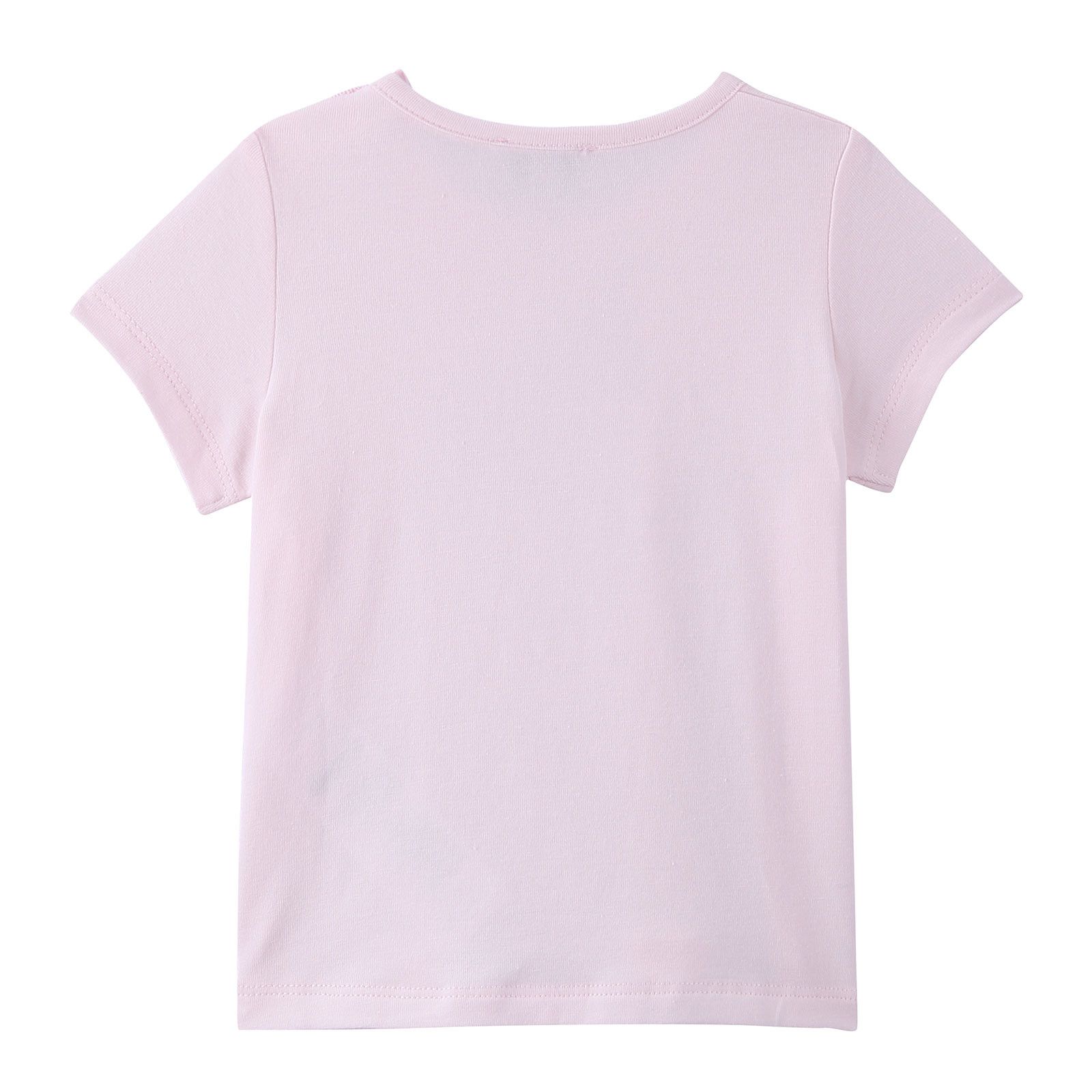 Baby Girls Pink Cotton T-Shirt With Multicolor Horse Print - CÉMAROSE | Children's Fashion Store - 2