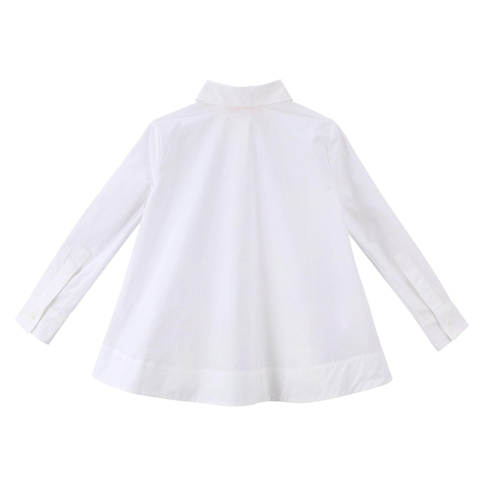 Girls Milk White Cotton Frilly Hem Blouse - CÉMAROSE | Children's Fashion Store - 3