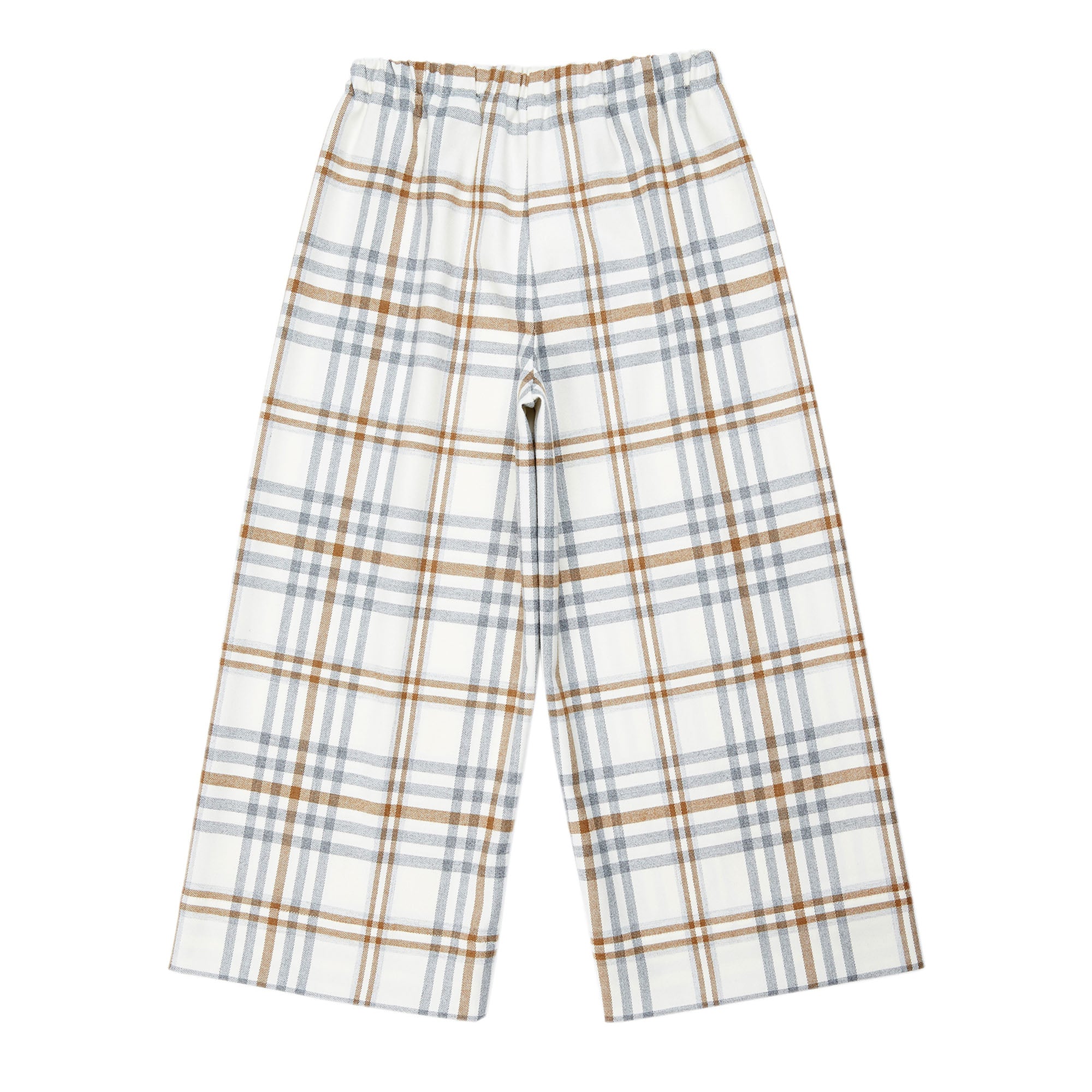 Girls Beige Check Trousers