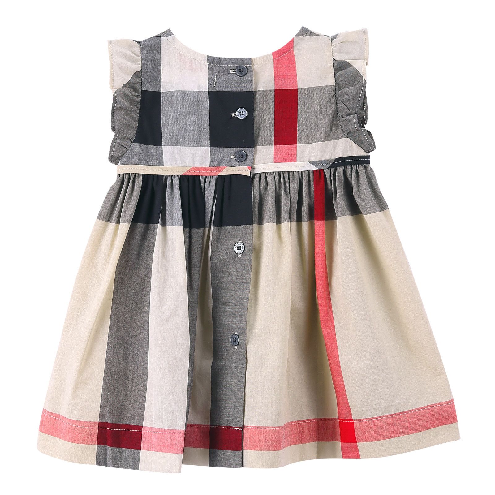 Baby Girls Multicolor Classic Check Dress With Frill Sleeve - CÉMAROSE | Children's Fashion Store - 2