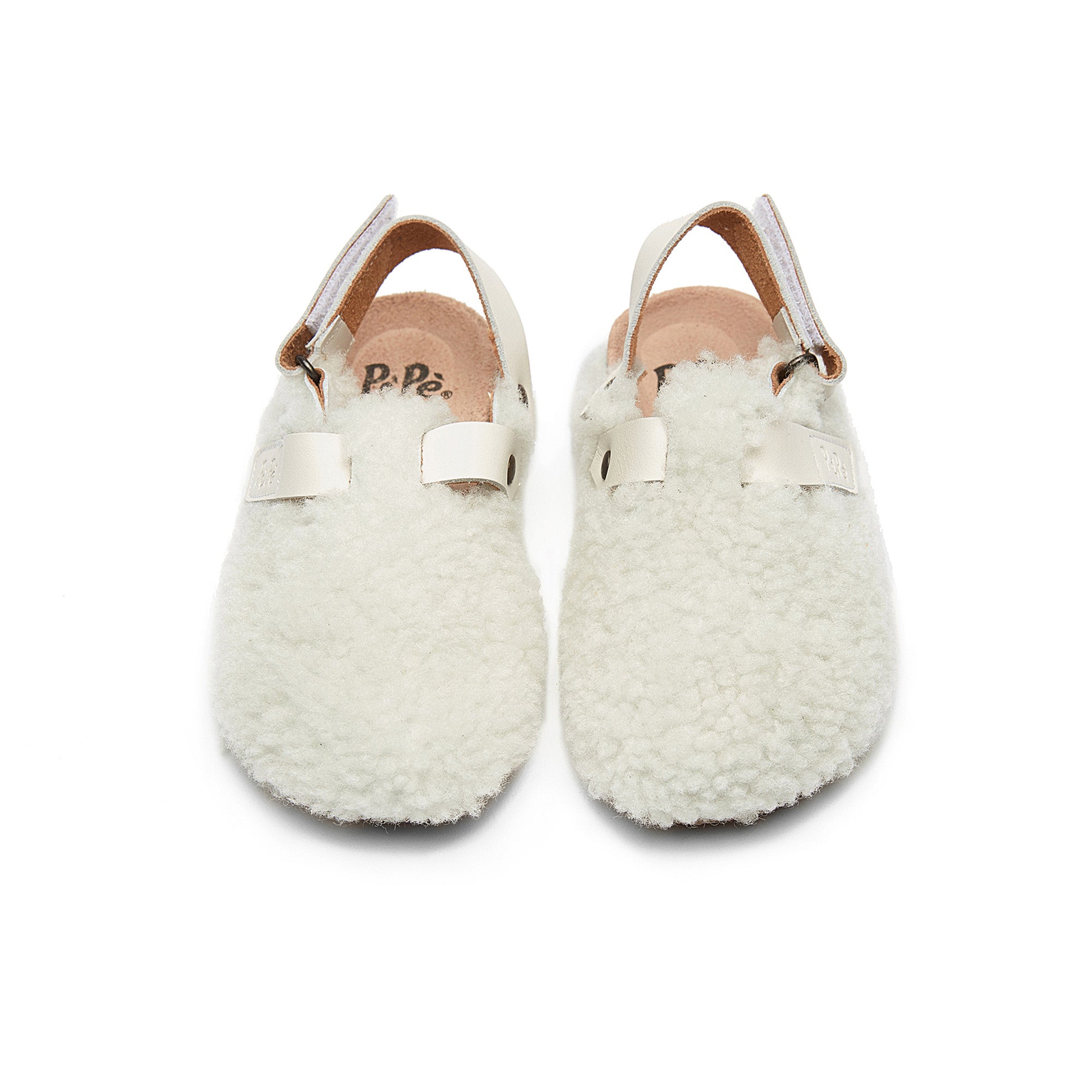 Boys & Girls White Slippers With Ankle Strap