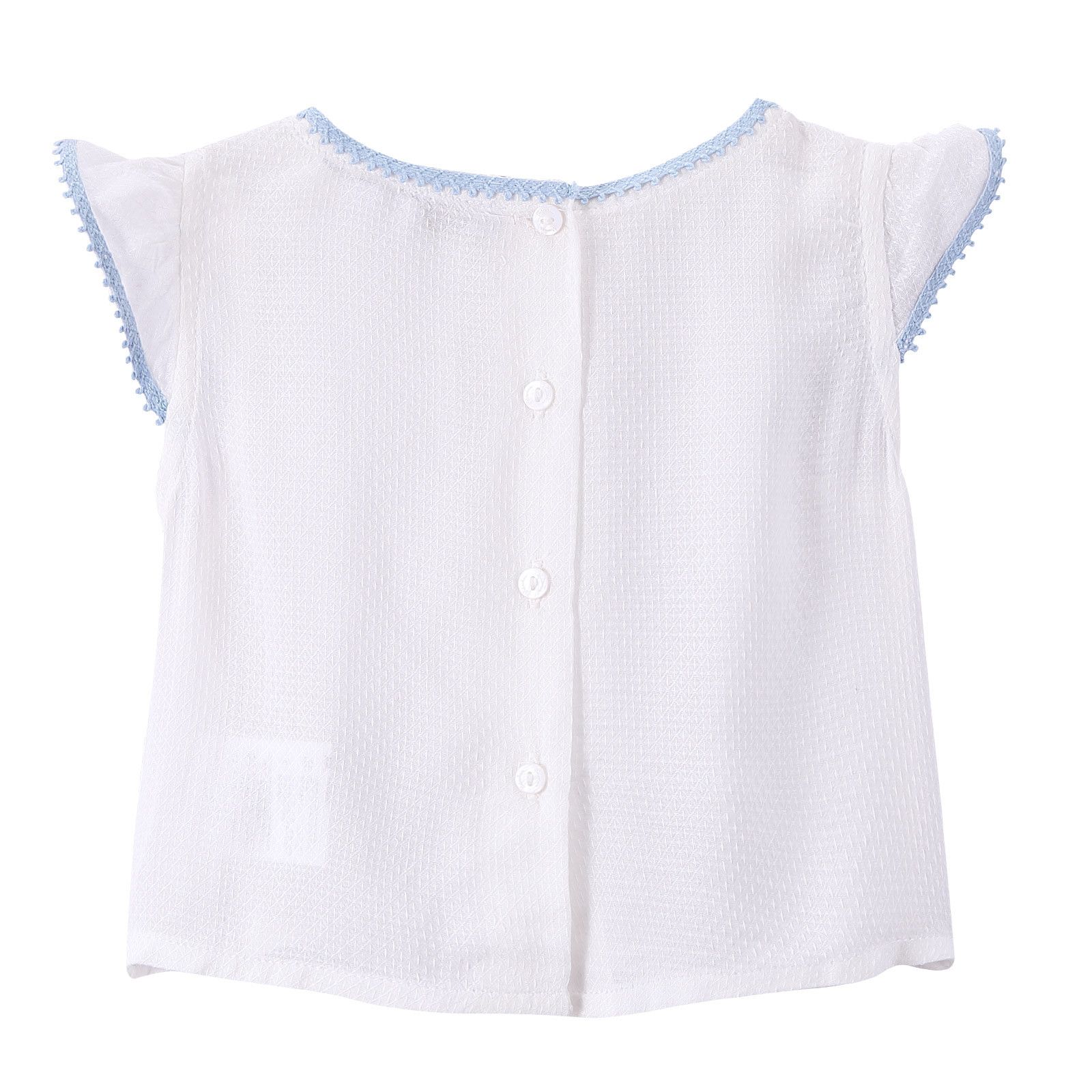 Baby Girls White Embroidered Edge Blouse - CÉMAROSE | Children's Fashion Store - 2
