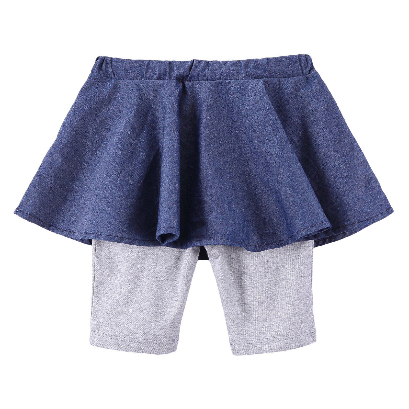Baby Girls Blue Embroidered Trims Skirt With Grey Leggings - CÉMAROSE | Children's Fashion Store - 2