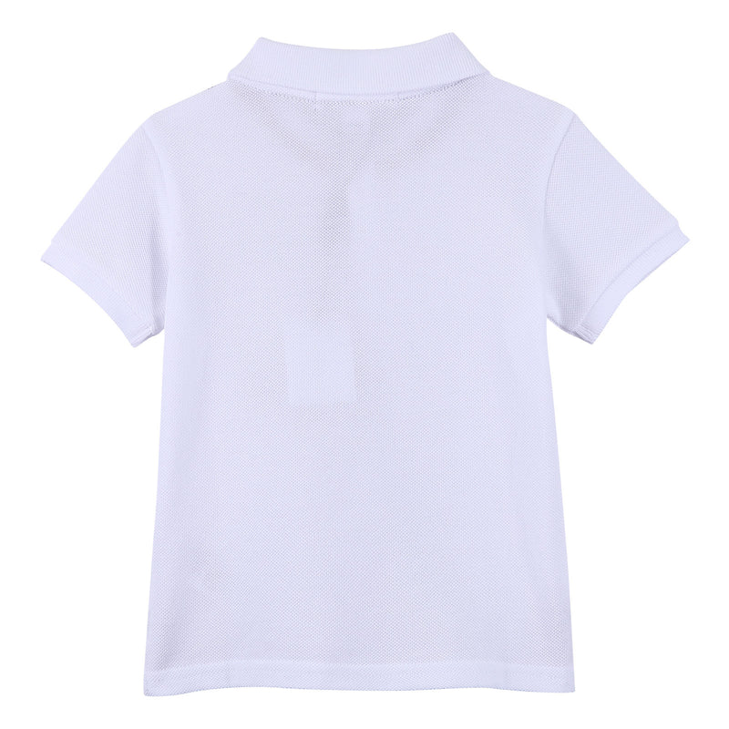 Baby Boys White Cotton Polo Shirt With Embroidered Logo - CÉMAROSE | Children's Fashion Store - 2