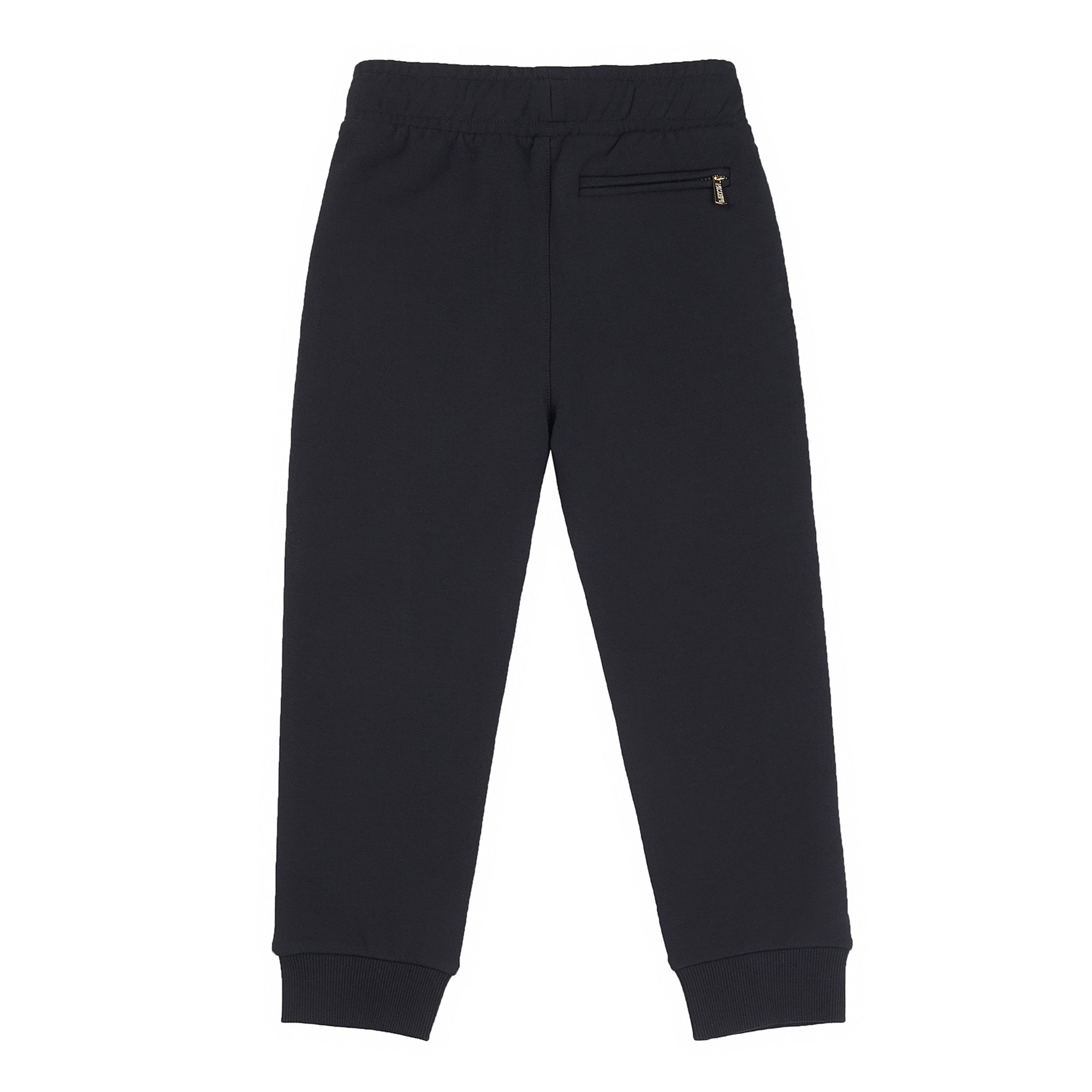 Boys Black Logo Cotton Trousers