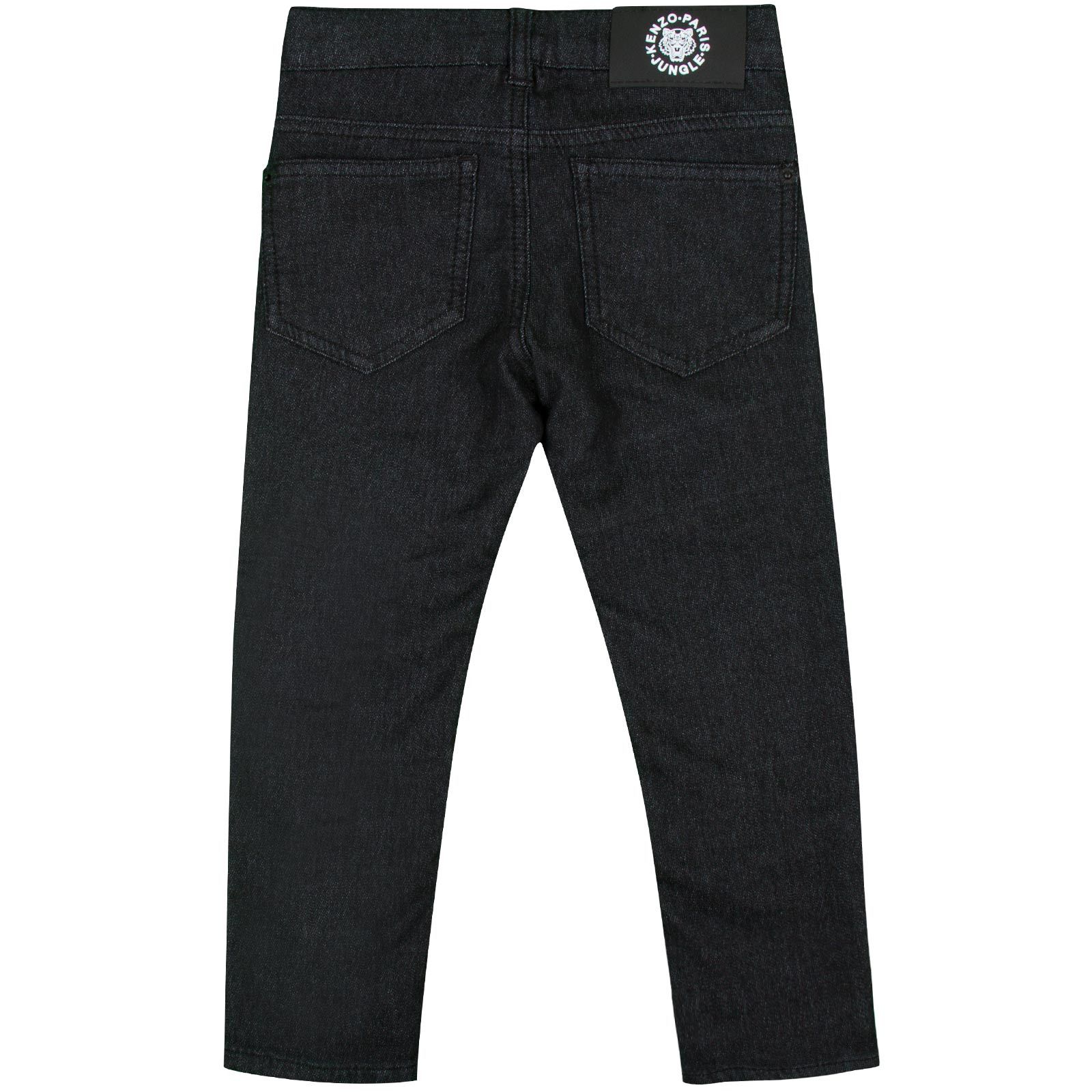 Boys Black Monster Embroidered Jeans With Metal Logo - CÉMAROSE | Children's Fashion Store - 2