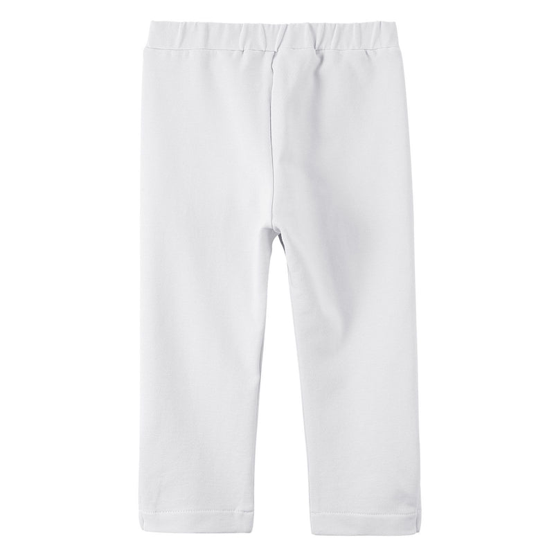Baby Girls White Cotton Trousers With Gold Spot Trims - CÉMAROSE | Children's Fashion Store - 2