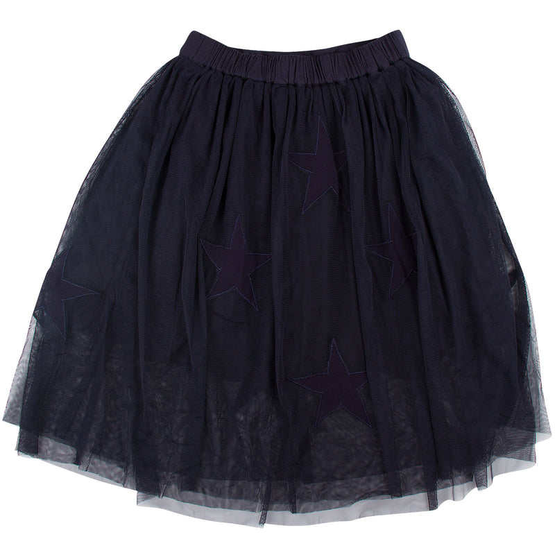 Amalie Girls Navy Blue Stars Embroidered Skirt - CÉMAROSE | Children's Fashion Store - 2