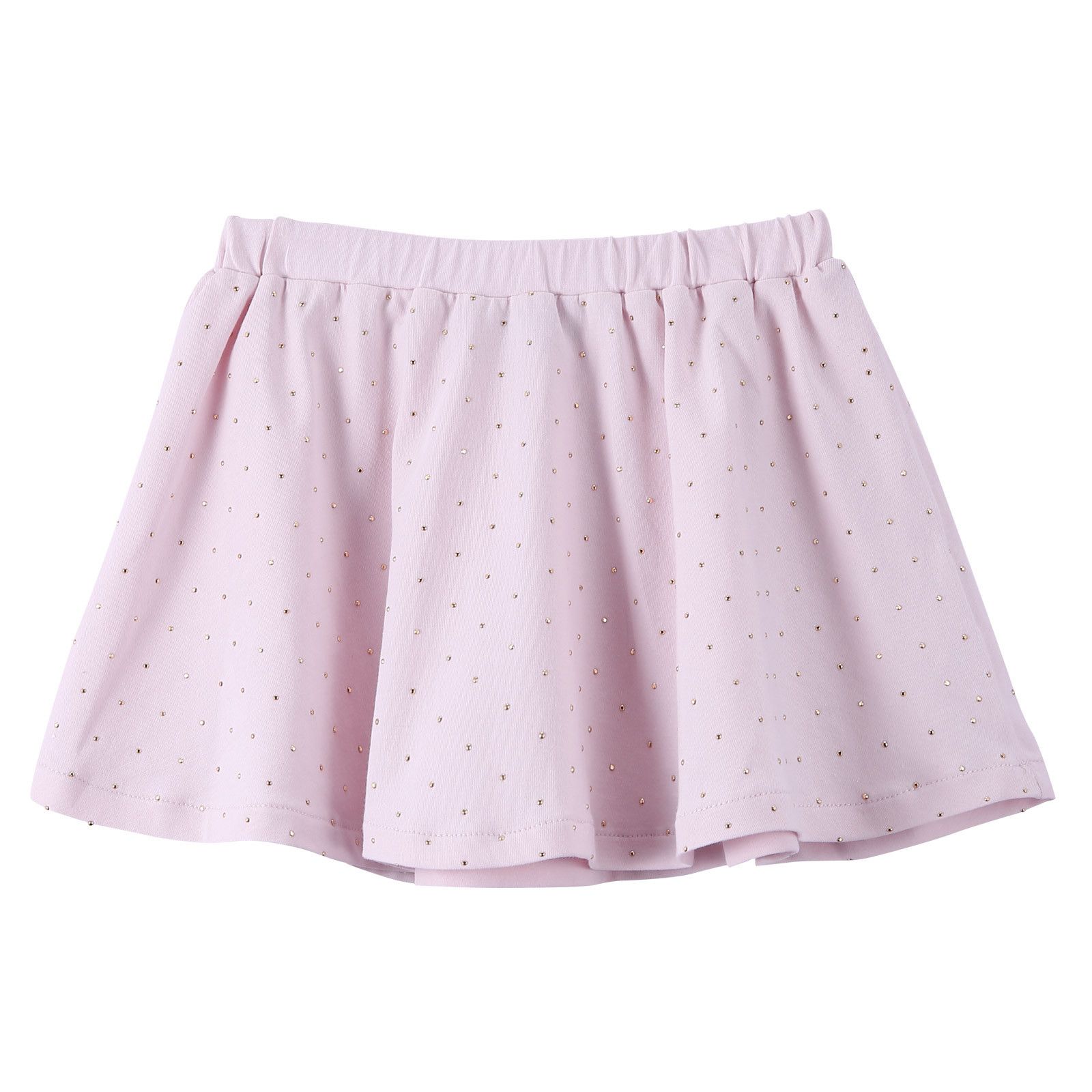 Baby Girls Pink Cotton Skirt With Gold Spot Trims - CÉMAROSE | Children's Fashion Store - 2