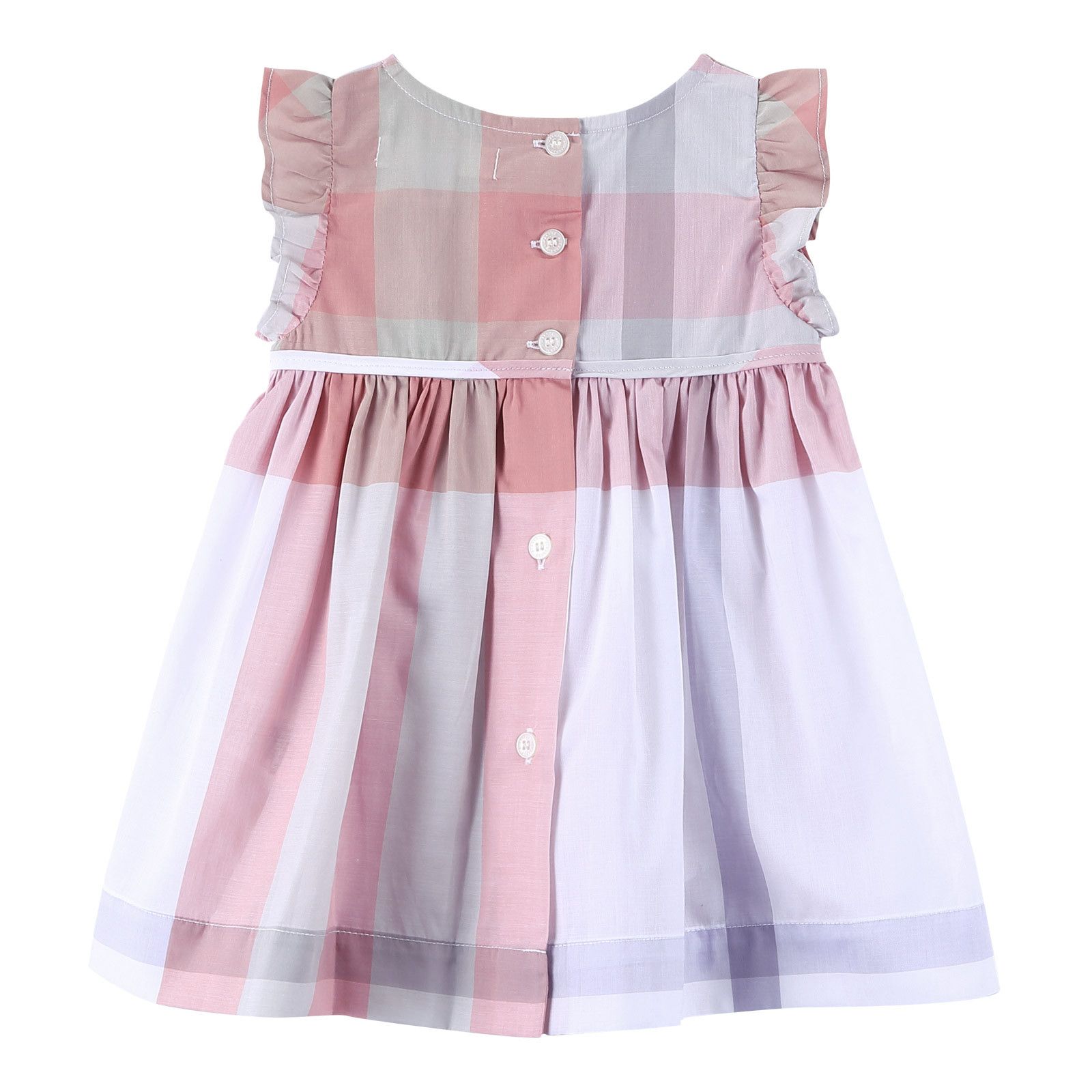 Baby Girls Pink Check Dress With Frill Sleeve - CÉMAROSE | Children's Fashion Store - 2