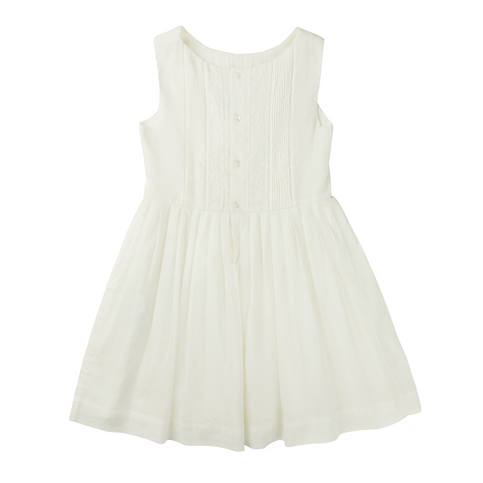 女童白色刺绣连衣裙