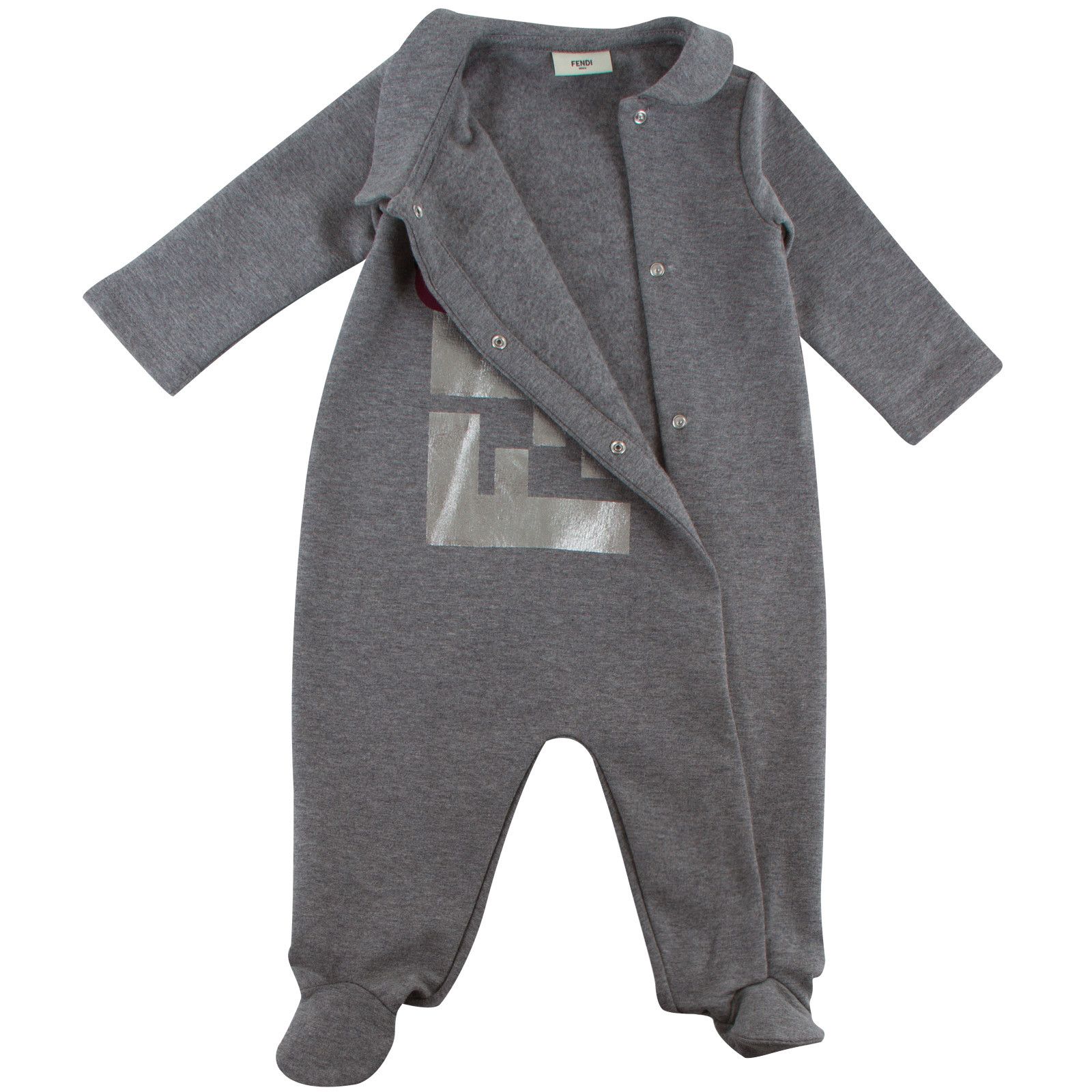 Baby Girls Dark Grey Monster Printed Babygrow - CÉMAROSE | Children's Fashion Store - 2