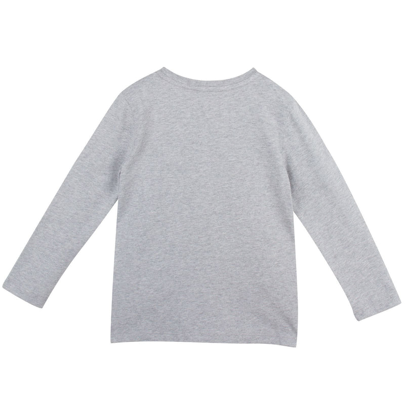 Boys Grey Cotton T-Shirts With Check Pocket - CÉMAROSE | Children's Fashion Store - 2