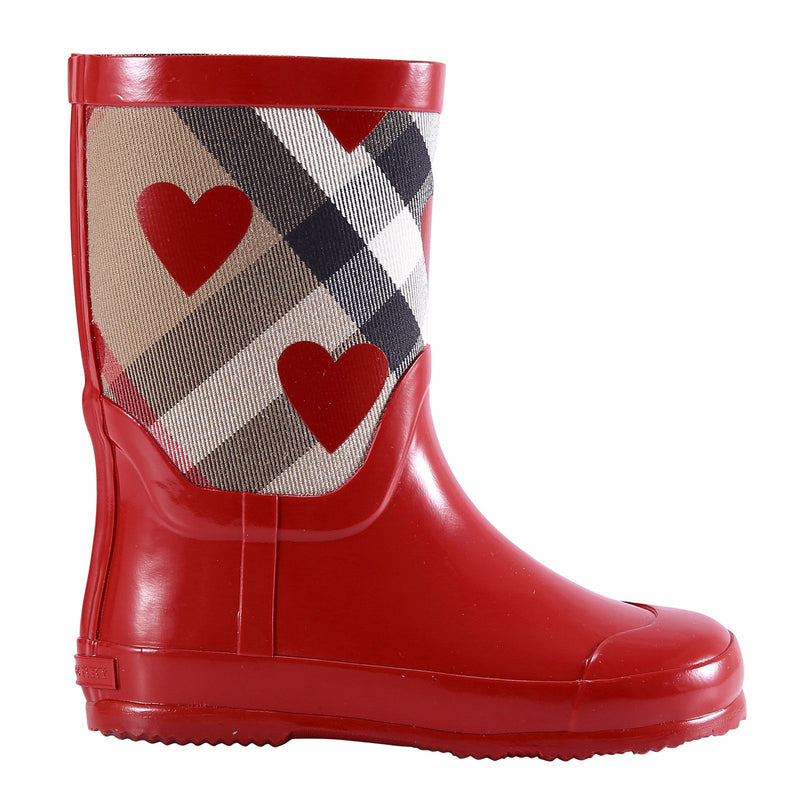 Girls Red Rain Boots With House Check & Hearts - CÉMAROSE | Children's Fashion Store - 2