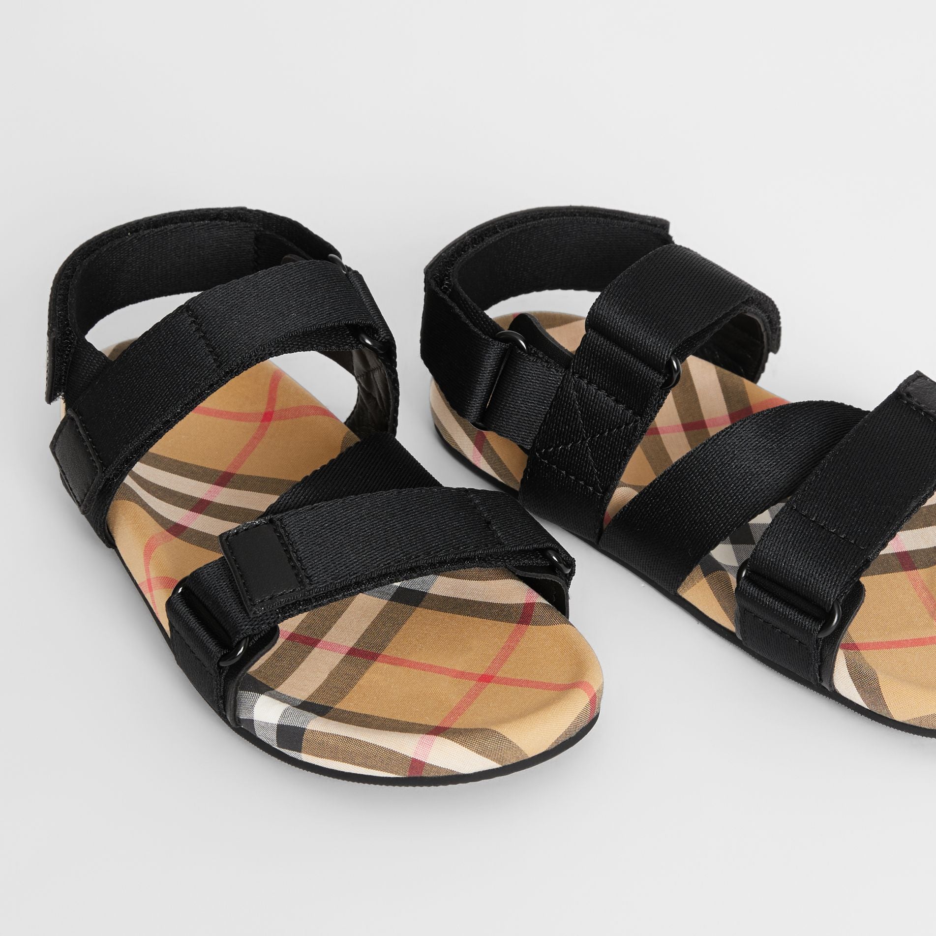 Boys & Girls Black & Antique Yellow Sandals