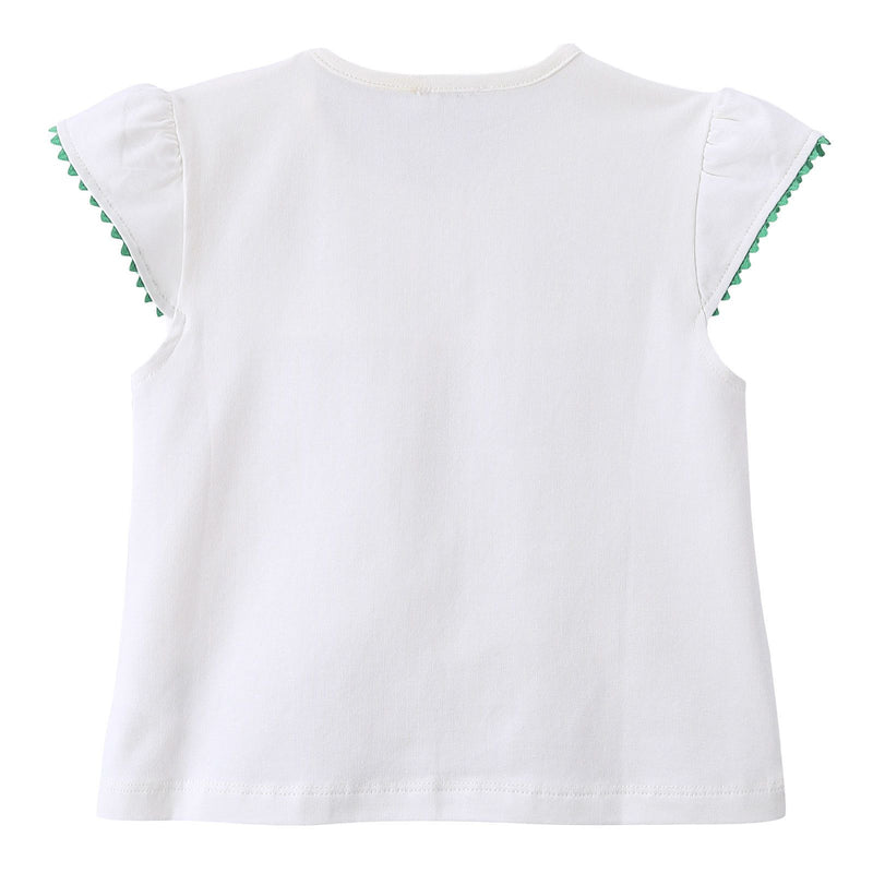 Girls White Embroidered Floral Trims Blouse - CÉMAROSE | Children's Fashion Store - 2