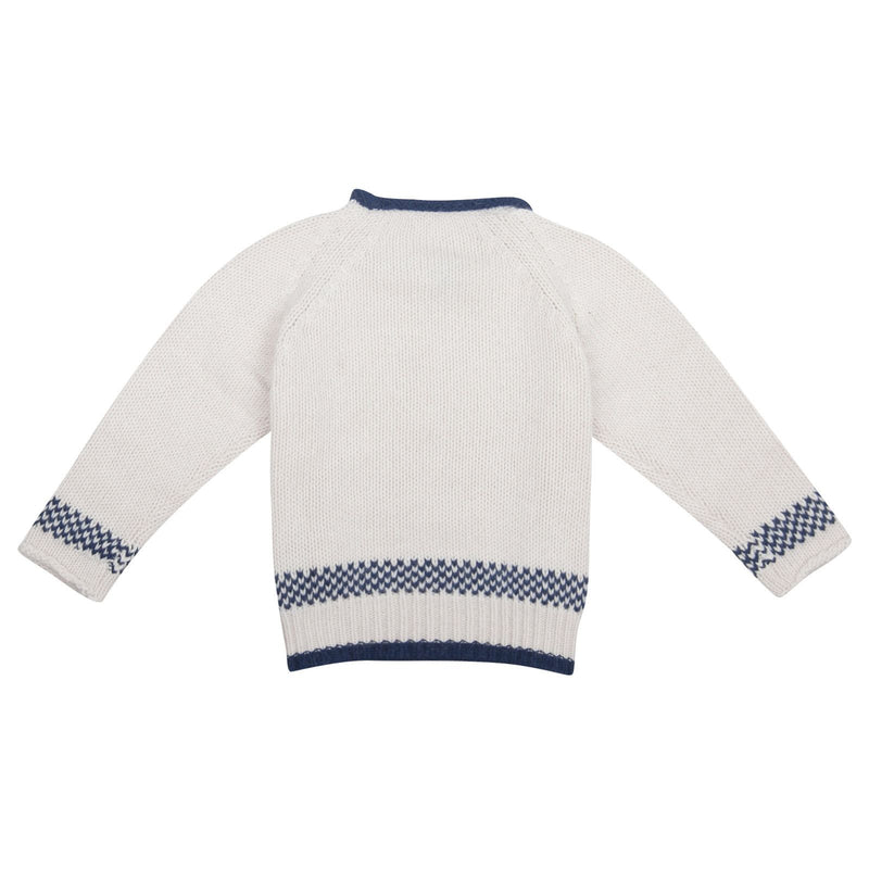 Boys&Girls White Two Tone Knitted Luxurious Sweater - CÉMAROSE | Children's Fashion Store - 2