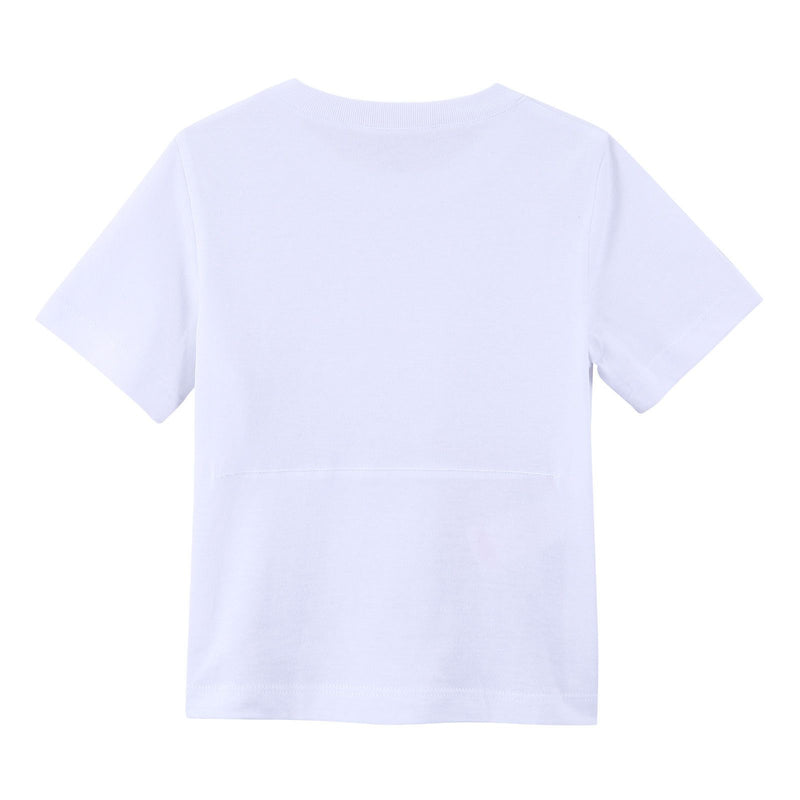 Girls White Fancy Printed Cotton Jersey T-Shirt - CÉMAROSE | Children's Fashion Store - 2