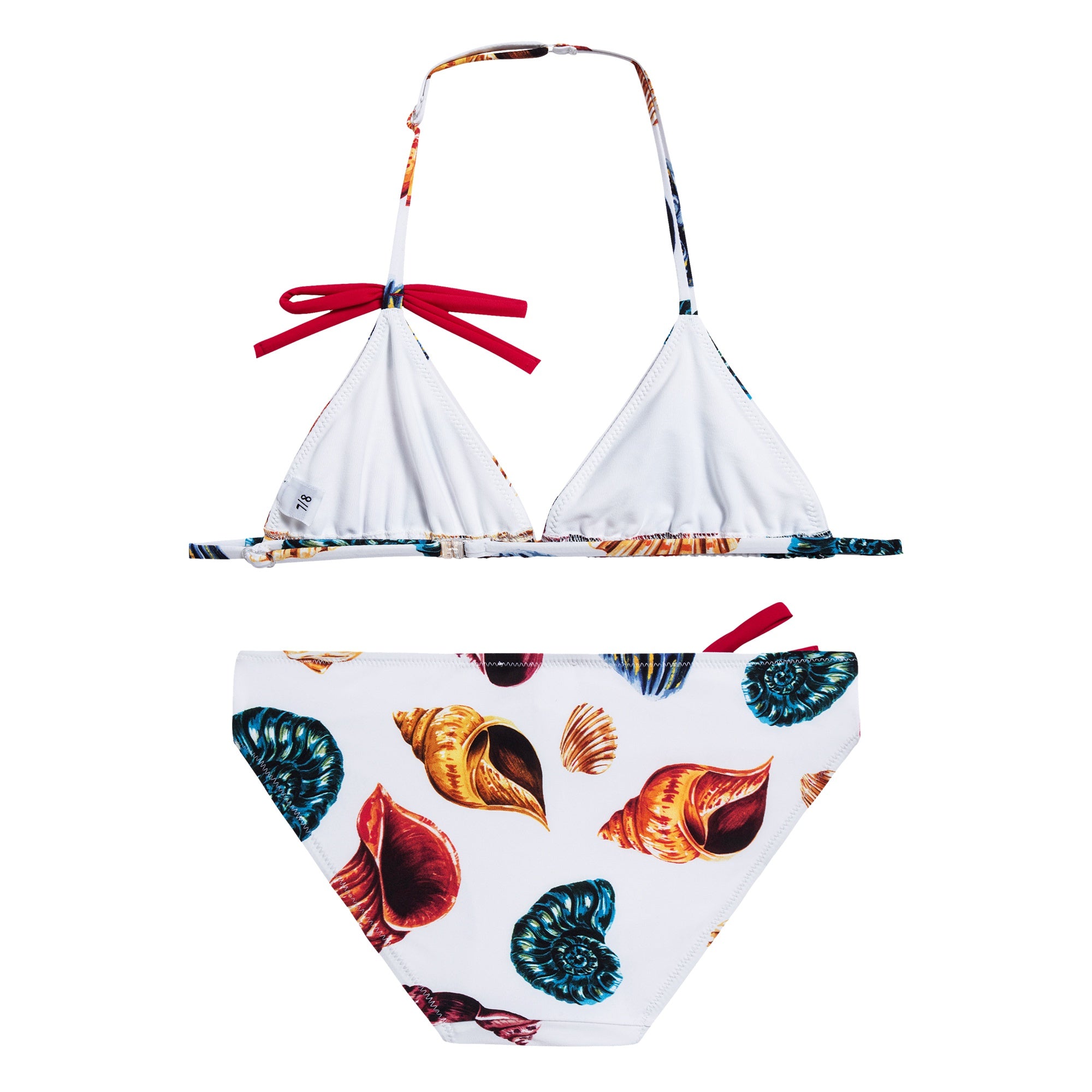 Girls White Printed Swimwear