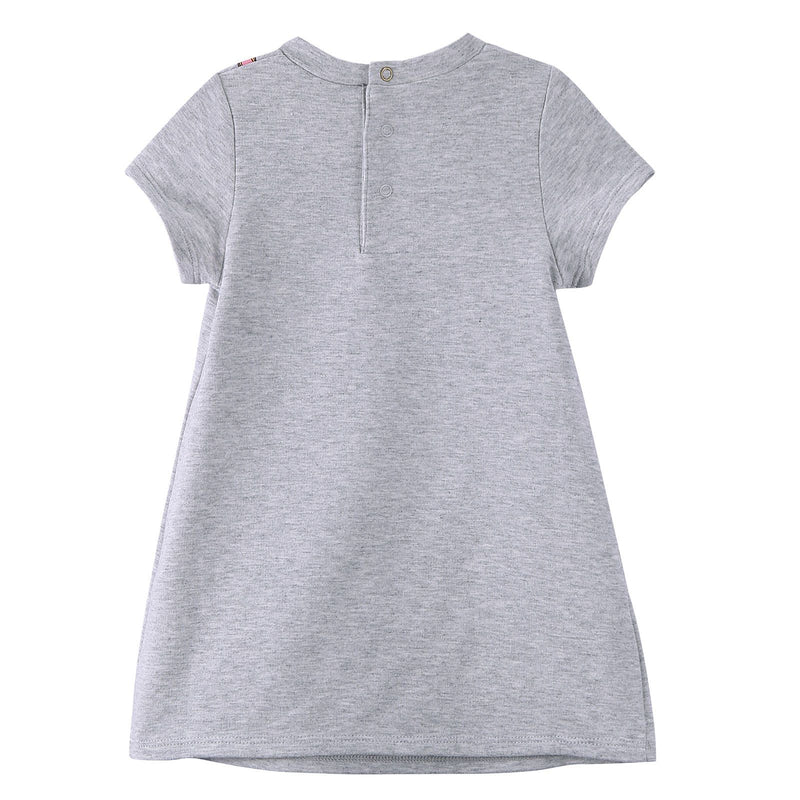 Baby Girls Grey Cotton Telescope Printed Optical Illusionfleece Dress - CÉMAROSE | Children's Fashion Store - 2