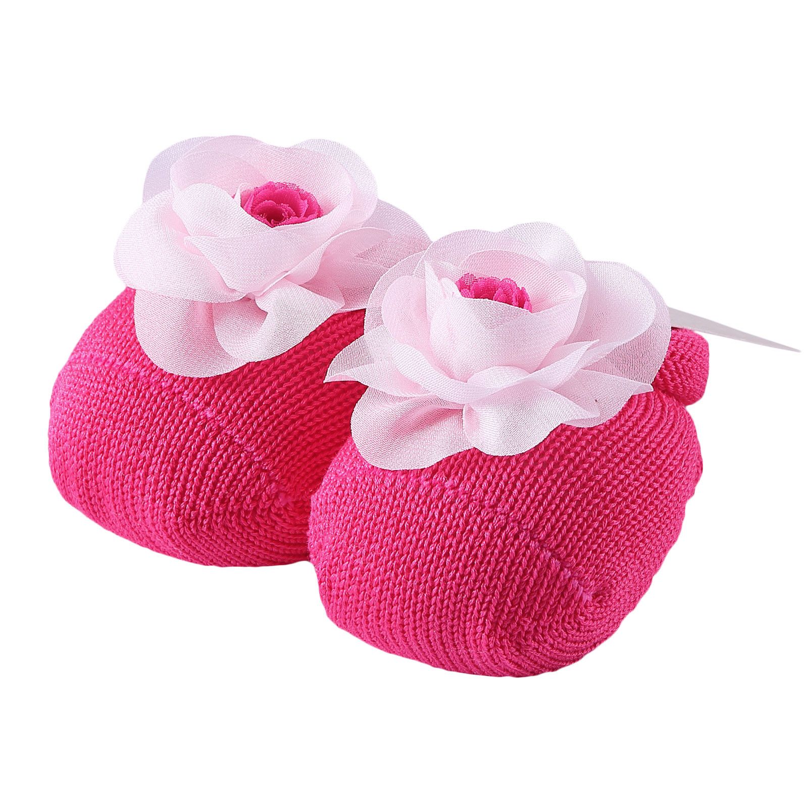 Baby Red Knitted Cotton Rose Shoes&Hair Band Gift Set - CÉMAROSE | Children's Fashion Store - 2