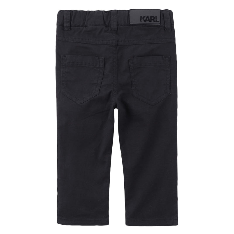 Baby Black Cotton Straight Trousers - CÉMAROSE | Children's Fashion Store - 2