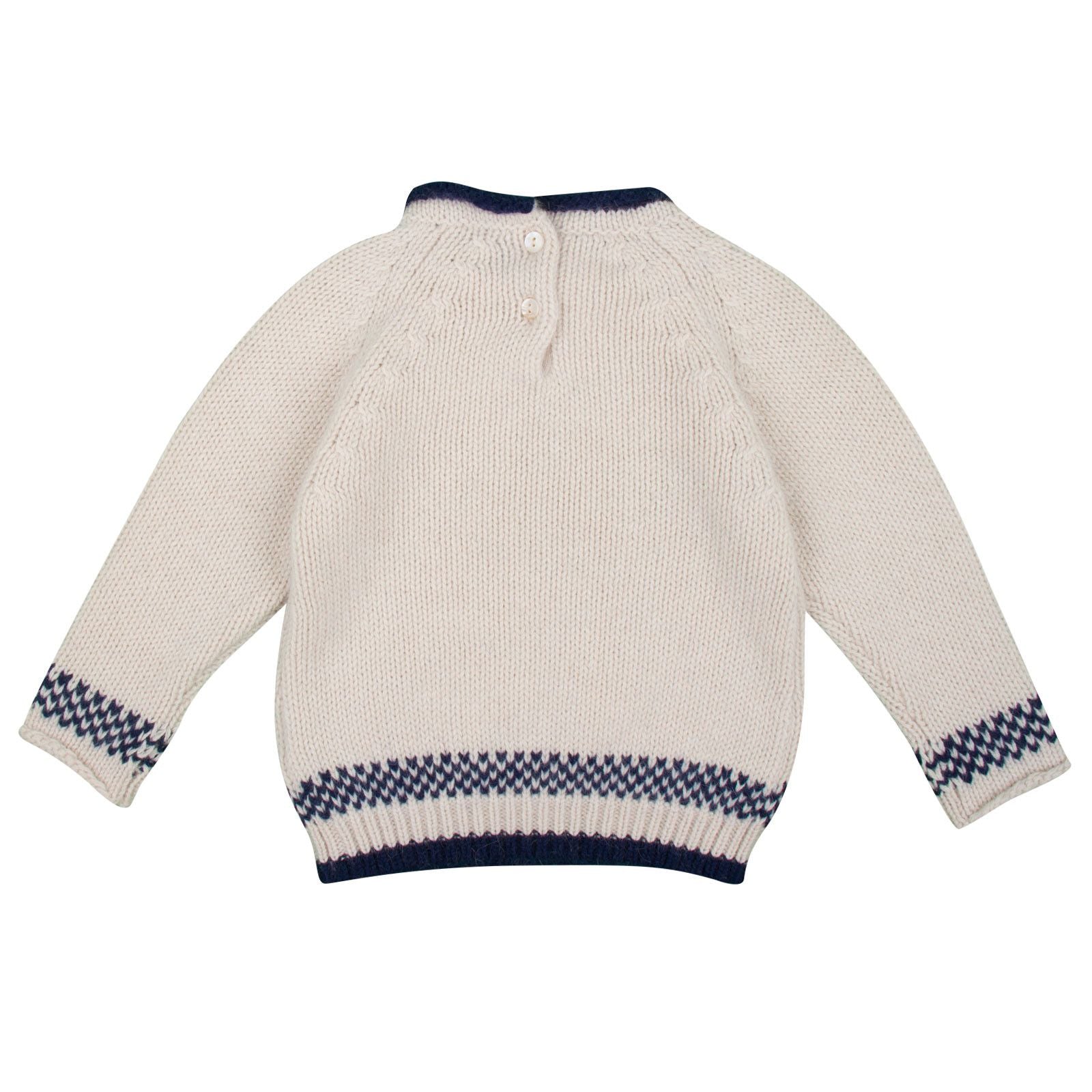 Boys&Girls White Two Tone Knit Luxurious Sweater - CÉMAROSE | Children's Fashion Store - 2