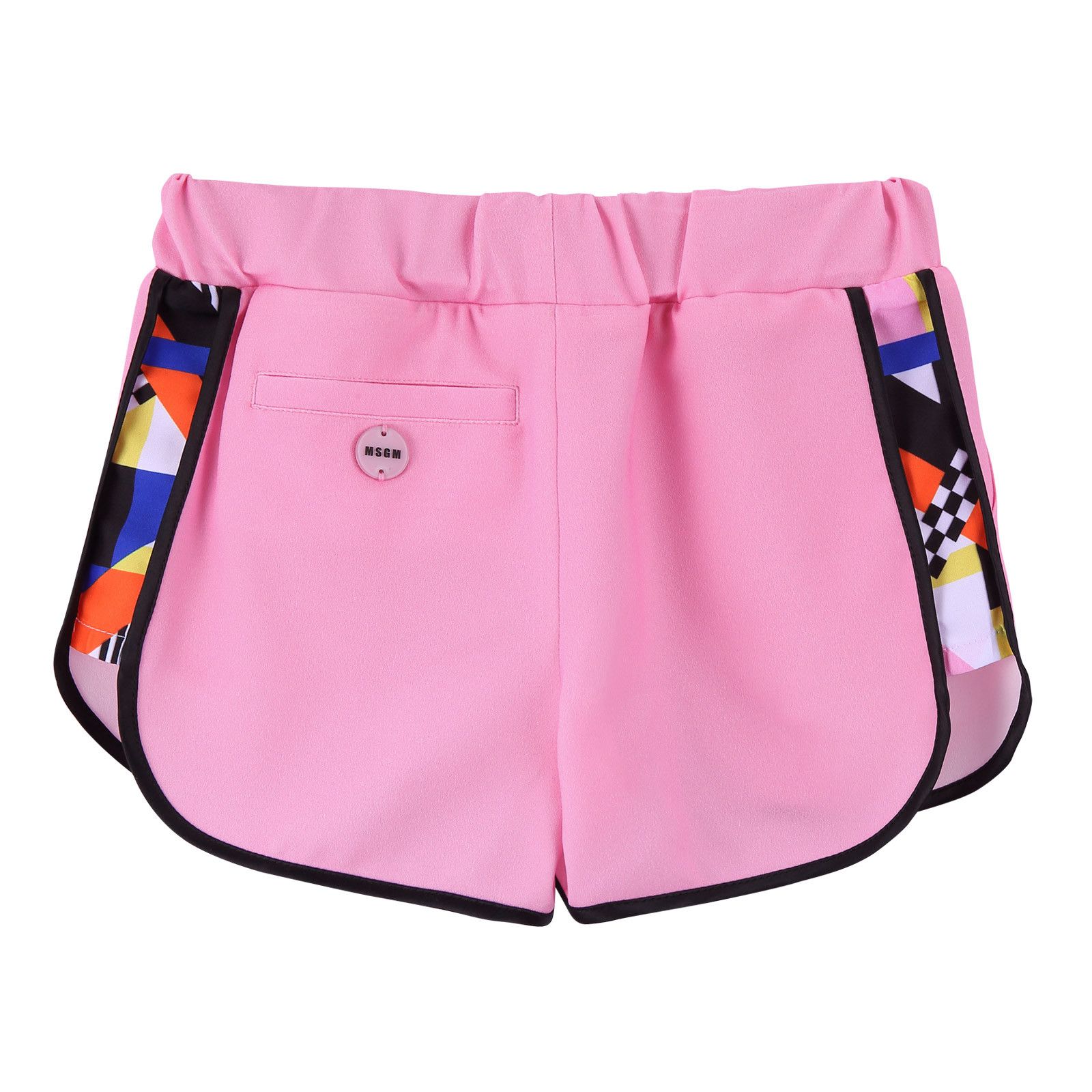 Girls Pink Shorts With Multicolor Edge Trim - CÉMAROSE | Children's Fashion Store - 2