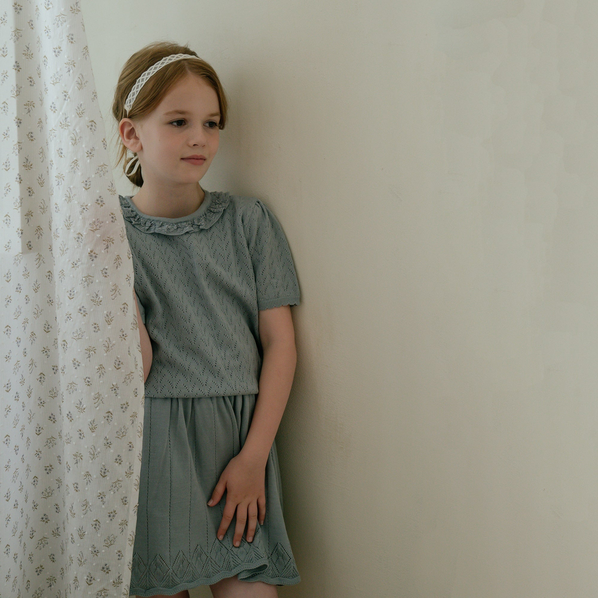 Girls Blue Knit Sweater