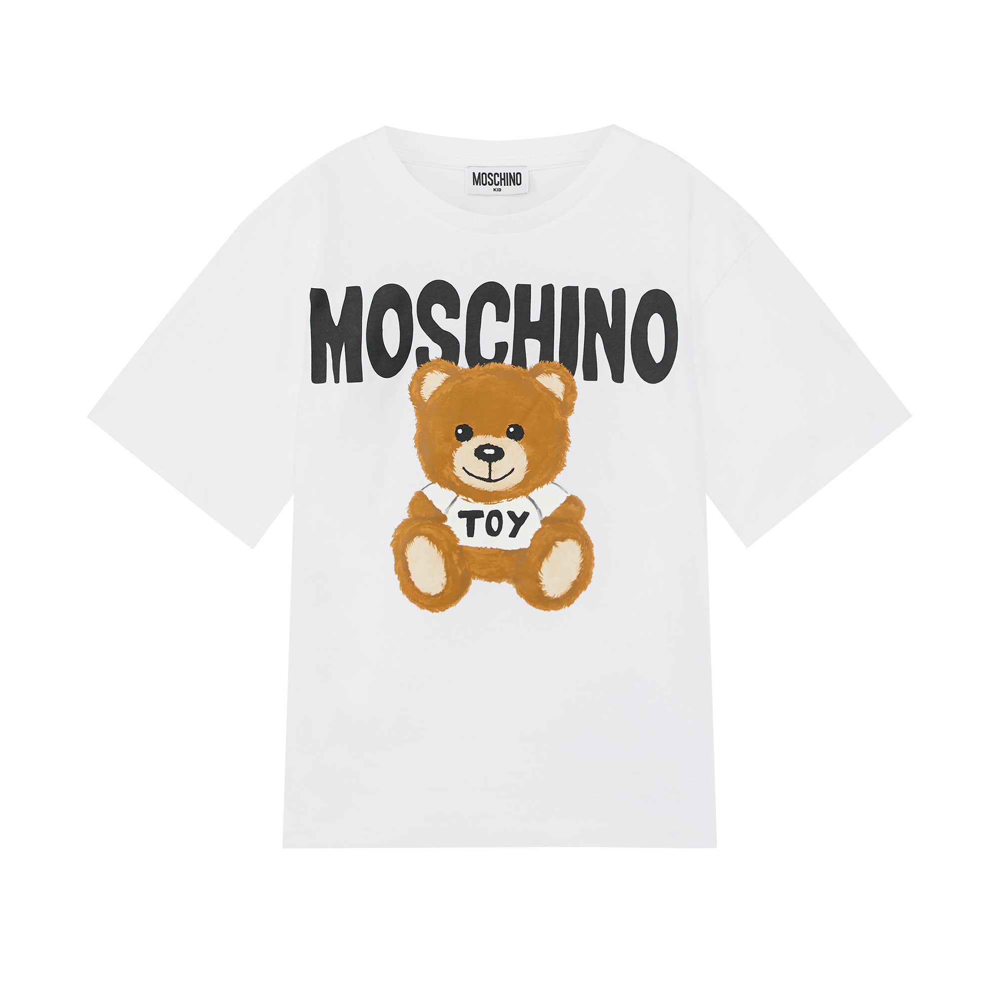 Boys & Girls White Logo Cotton T-Shirt